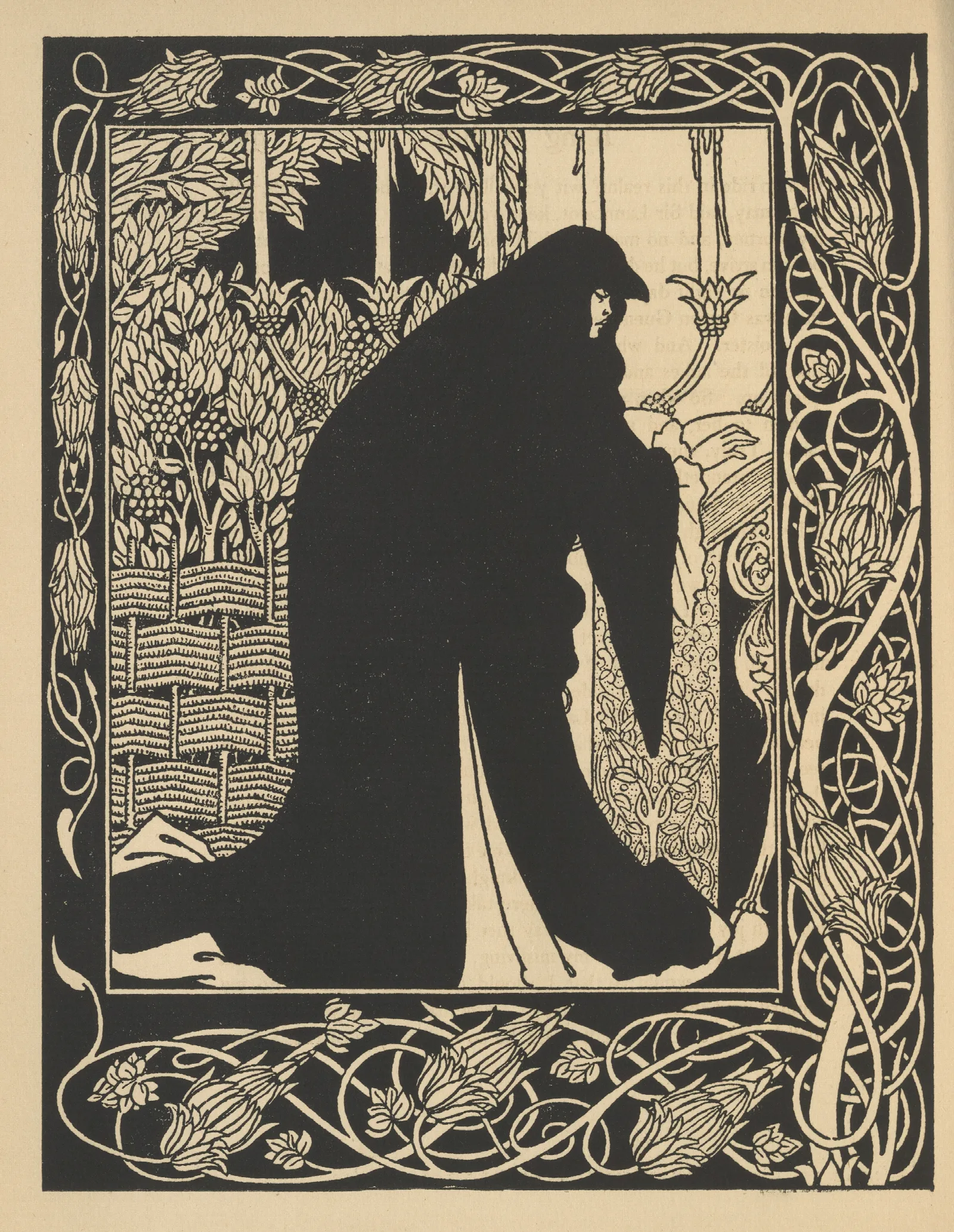 How Queen Guenever Made Her A Nun Wall Art by Aubrey Vincent Beardsley - Canvas Print
