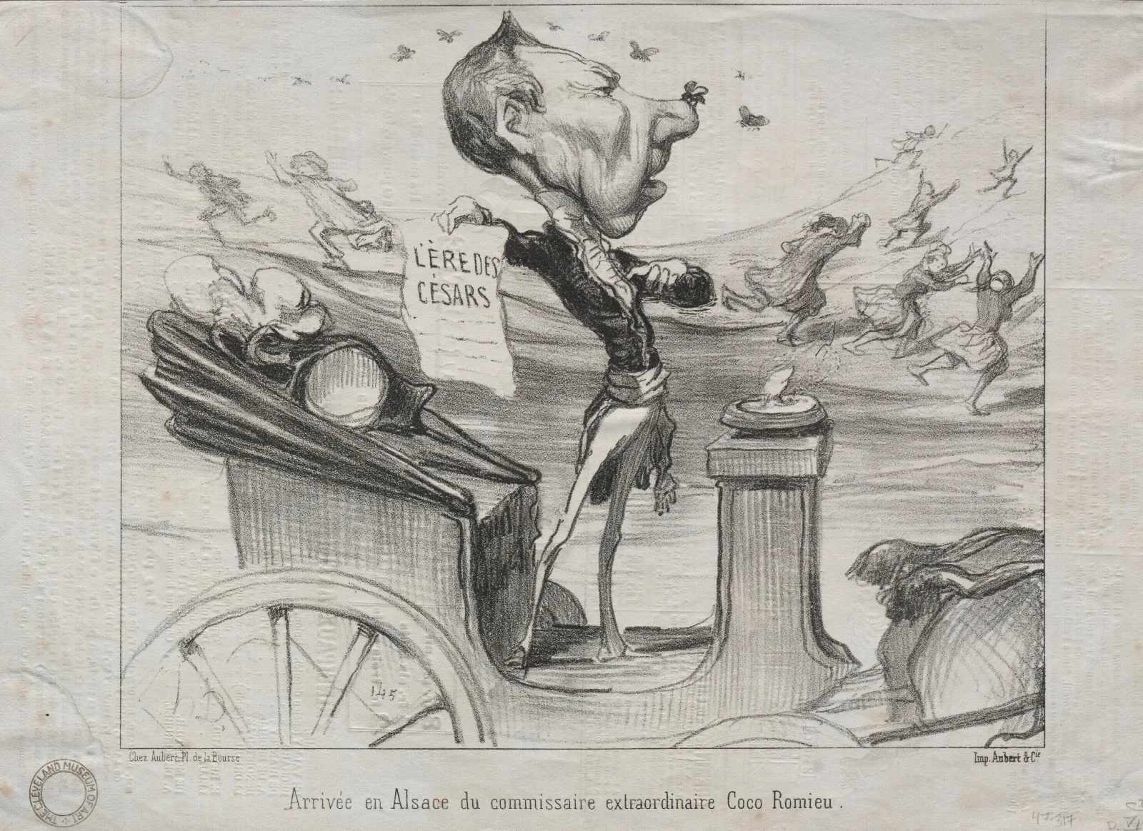 Arrival In Alsace Of The Extraordinary Commissioner Coco Romieu Wall Art by Honoré Daumier - Canvas Print