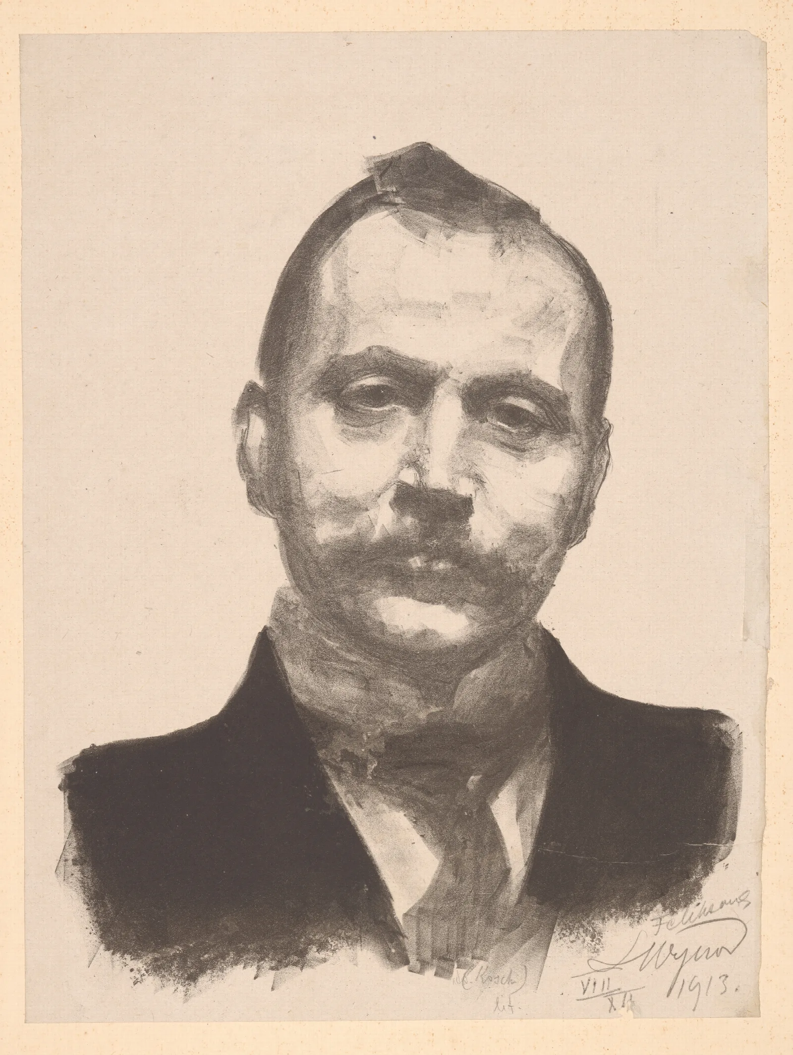Portrait Of Teodor Kosch Wall Art by Leon Wyczółkowski - Canvas Print
