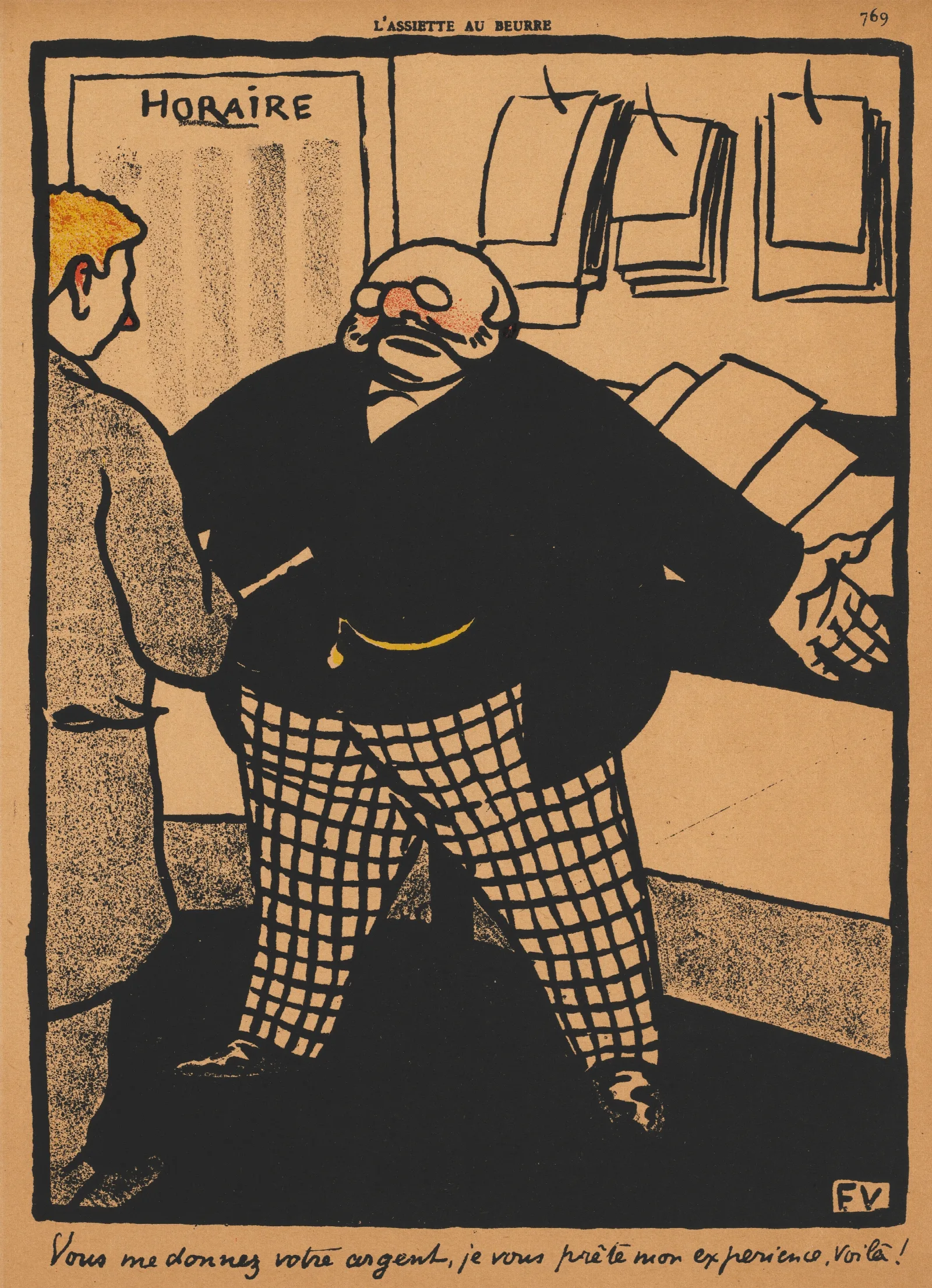 Crimes And Punishments You Give Me Your Money Wall Art by Félix Vallotton - Canvas Print