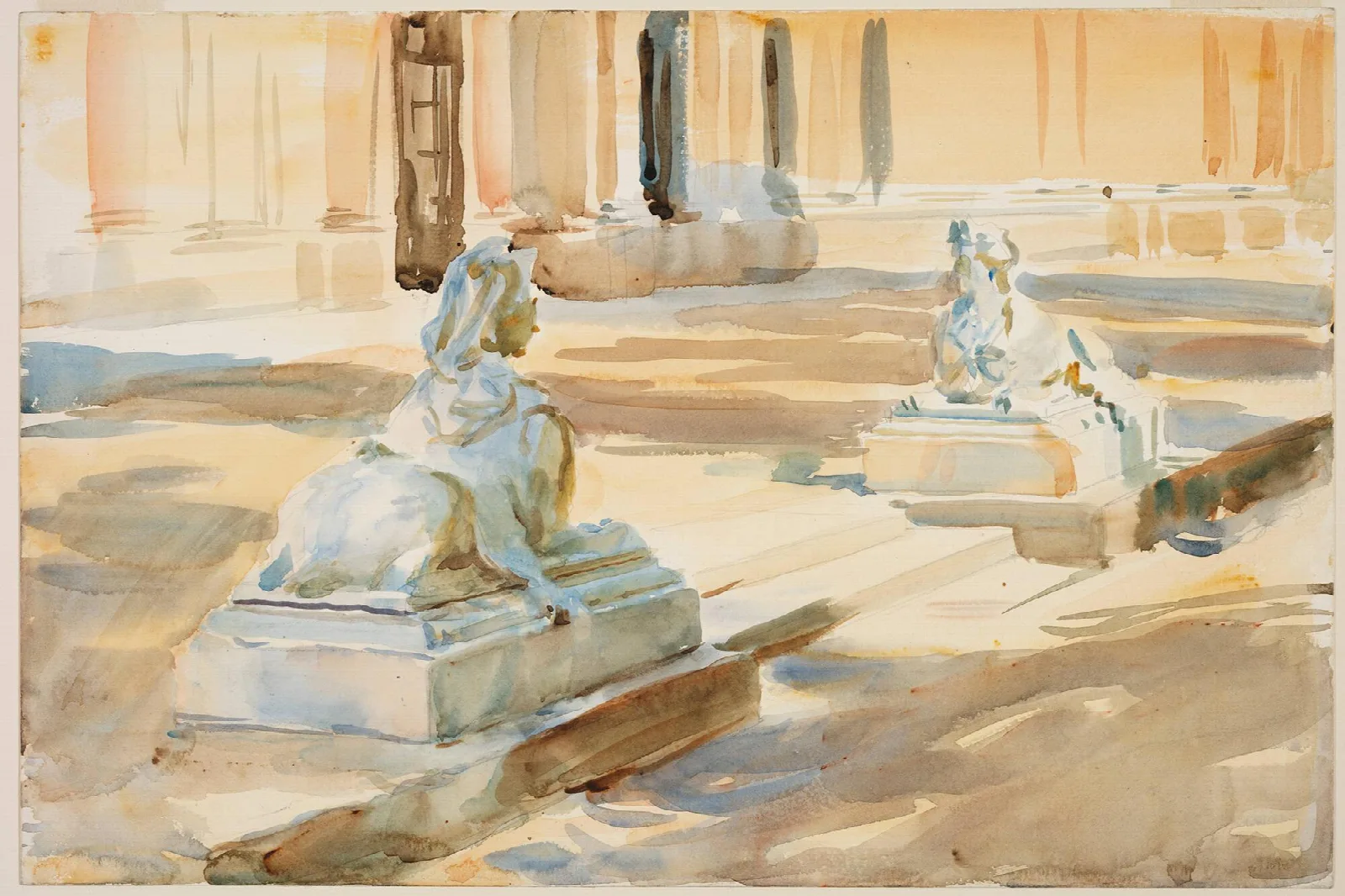 The Terrace At La Granja Wall Art by John Singer Sargent - Canvas Print
