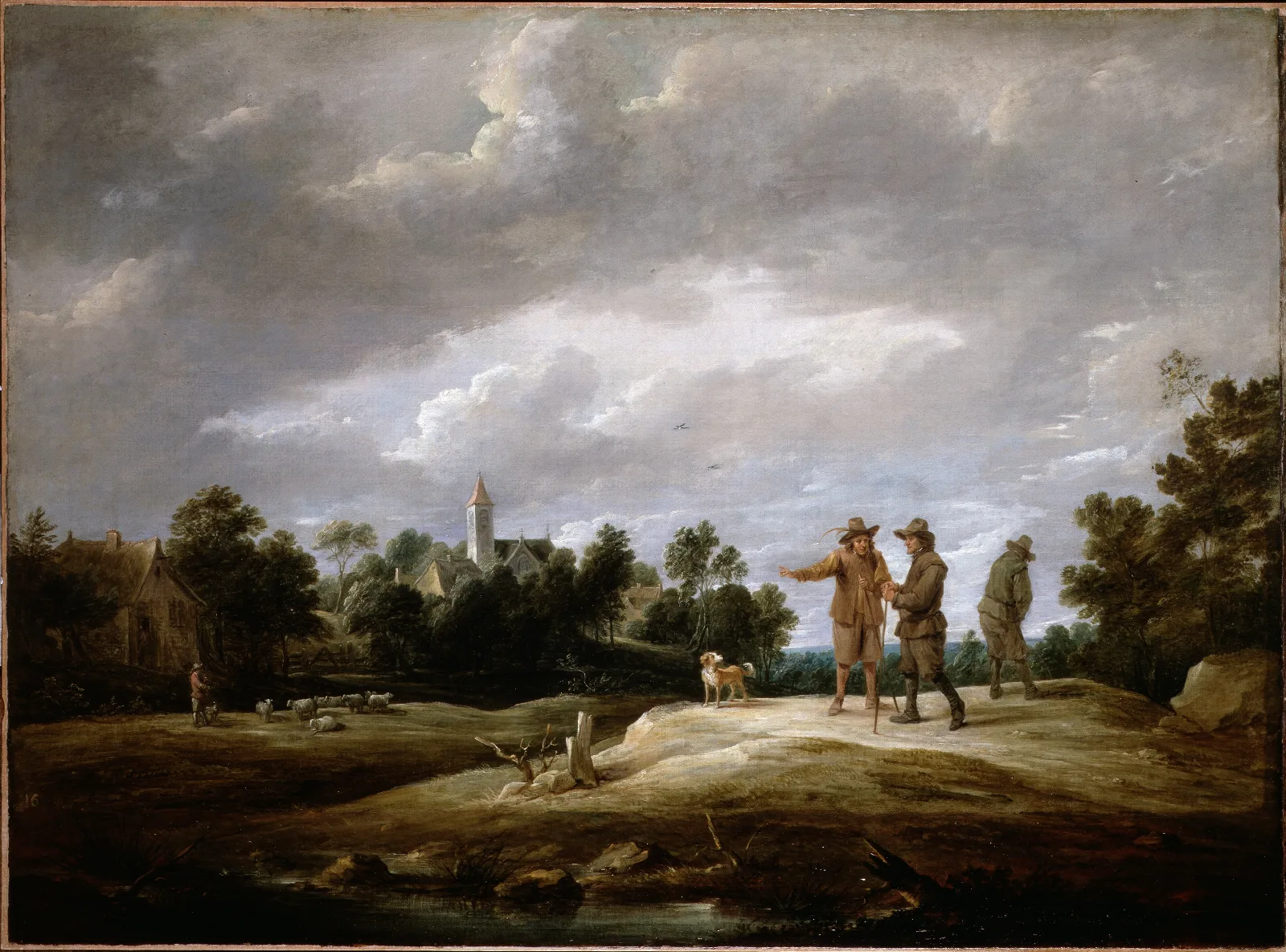 Peasants Conversing Wall Art by David Teniers The Younger - Canvas Print