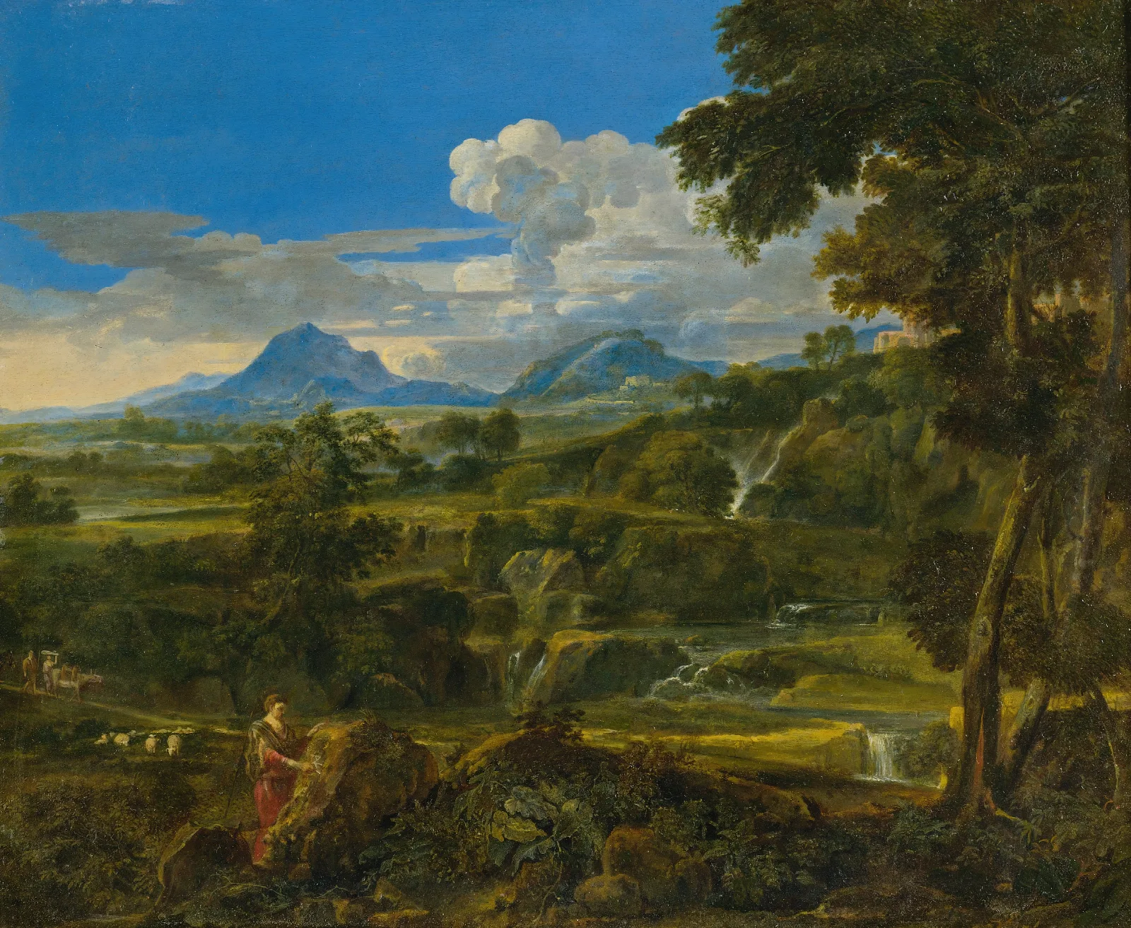 Landscape With Shepherds 4 Wall Art by Jean-François Millet - Canvas Print