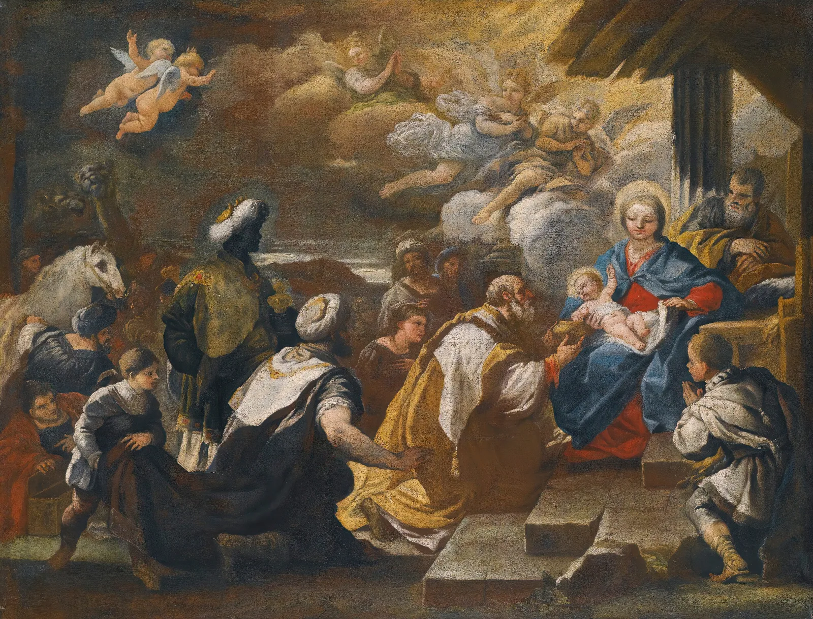 The Adoration Of The Magi 45 Wall Art by Luca Giordano - Canvas Print