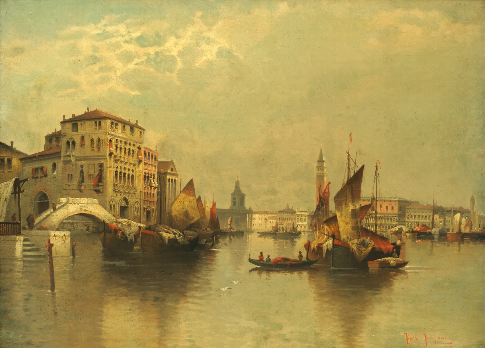 View Of Venice 12 Wall Art by Karl Kaufmann - Canvas Print