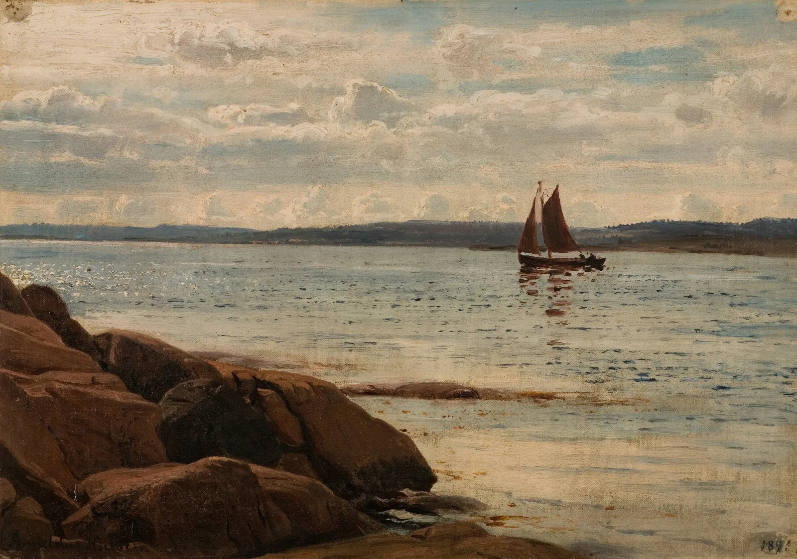 Strandparti Hvaler Wall Art by Amaldus Nielsen - Canvas Print
