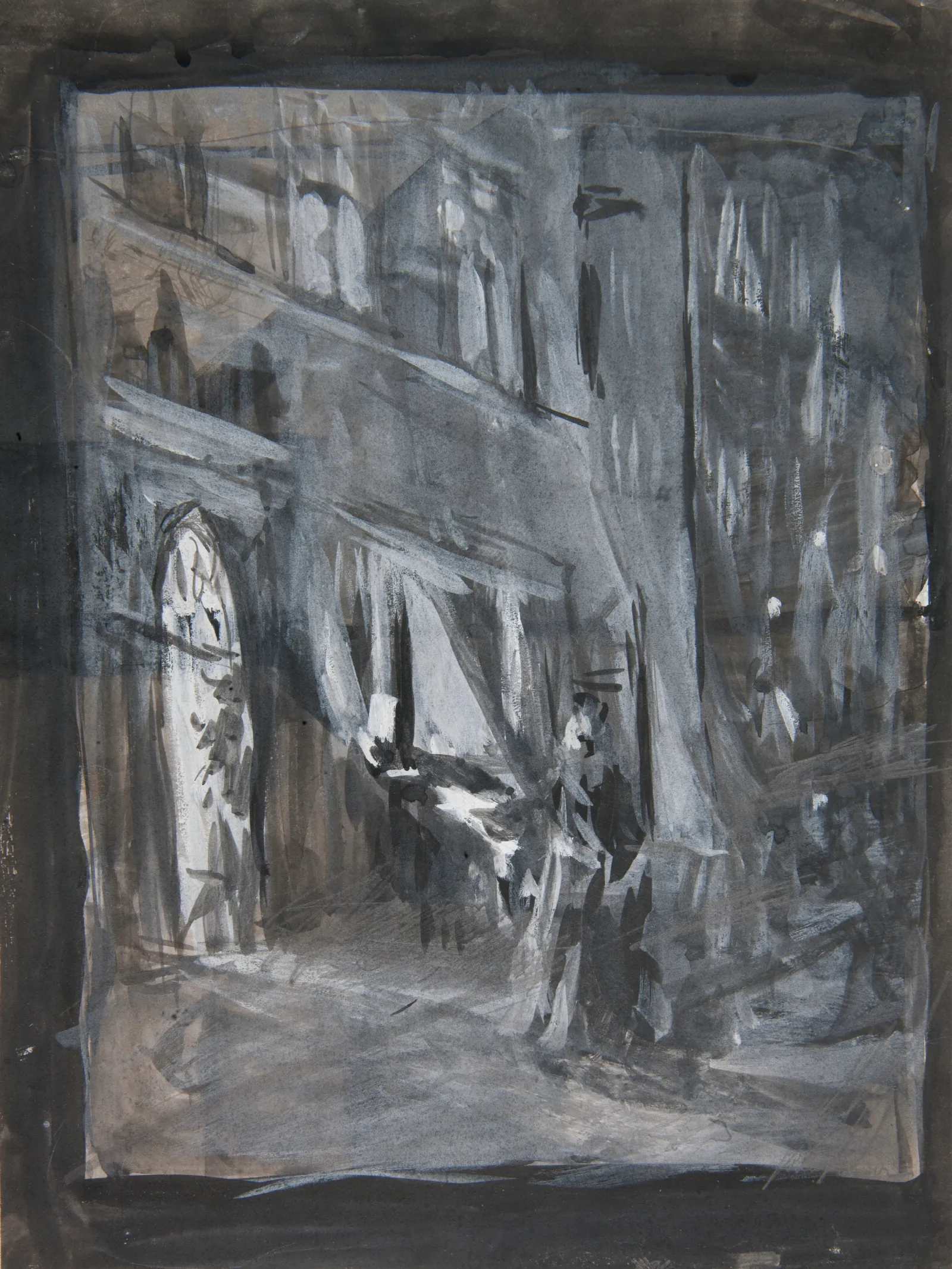 Old Town In Warsaw At Night Wall Art by Józef Pankiewicz - Canvas Print