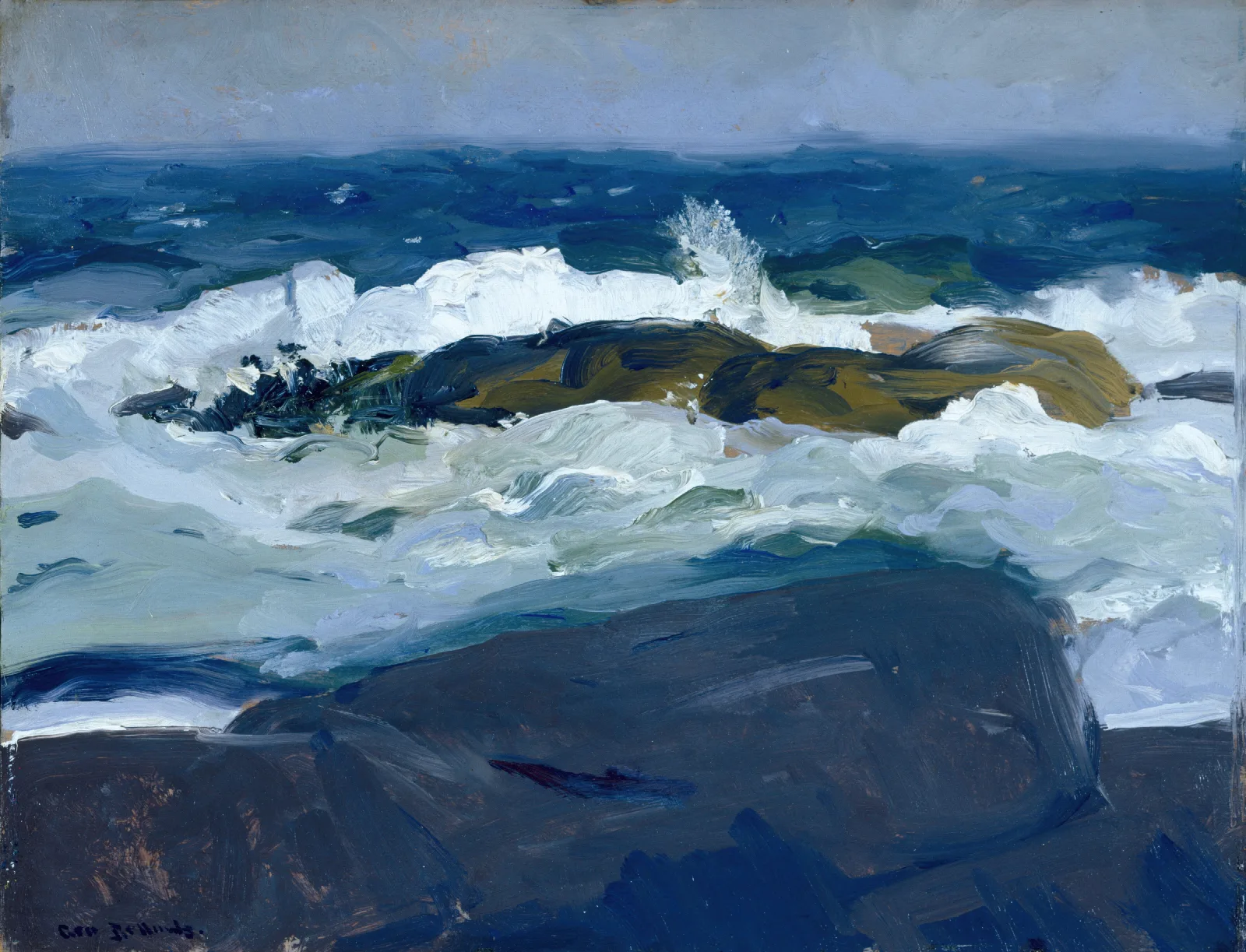 Rock Reef Maine Wall Art by George Wesley Bellows - Canvas Print