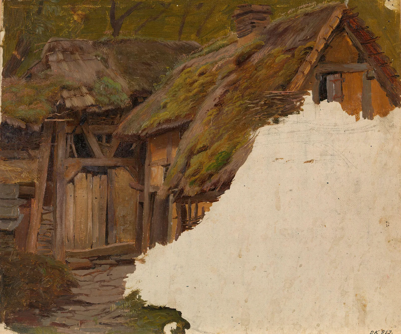 Study Of An Old Farm Wall Art by Adolph Tidemand - Canvas Print