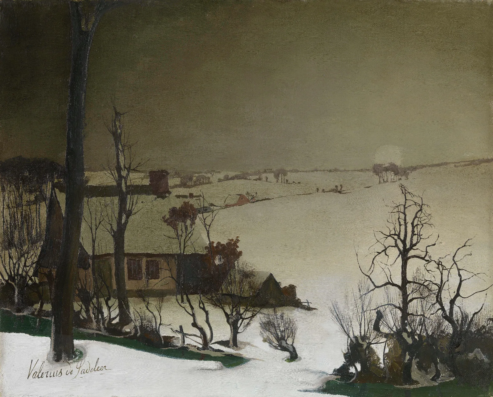 Winter Landscape 84 Wall Art by Valerius De Saedeleer - Canvas Print