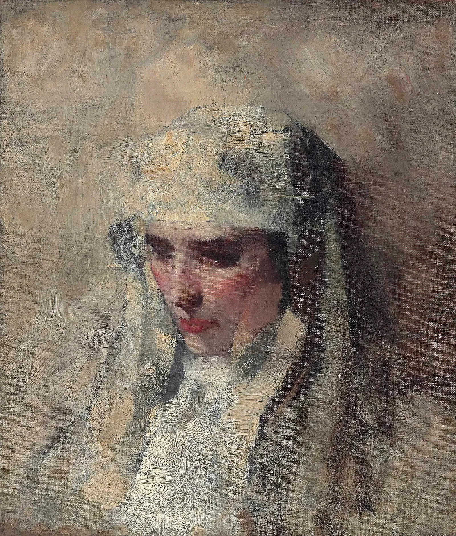 Study For Madonna And Child Wall Art by James Jebusa Shannon - Canvas Print