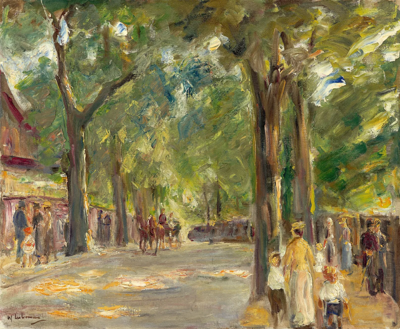 Die Grose Seestrasse In Wannsee Mit Spaziergangern Wall Art by Max Liebermann - Canvas Print