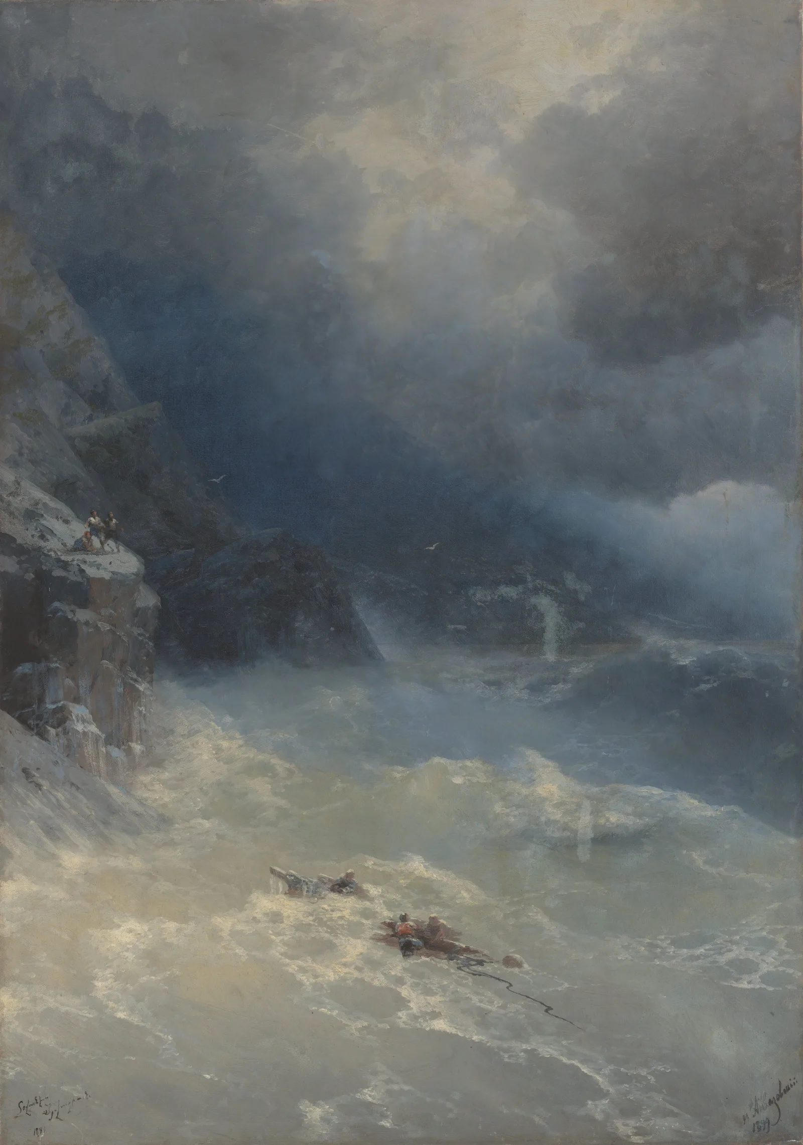 The Storm At Cape Aya Wall Art by Ivan Konstantinovich Aivazovsky - Canvas Print
