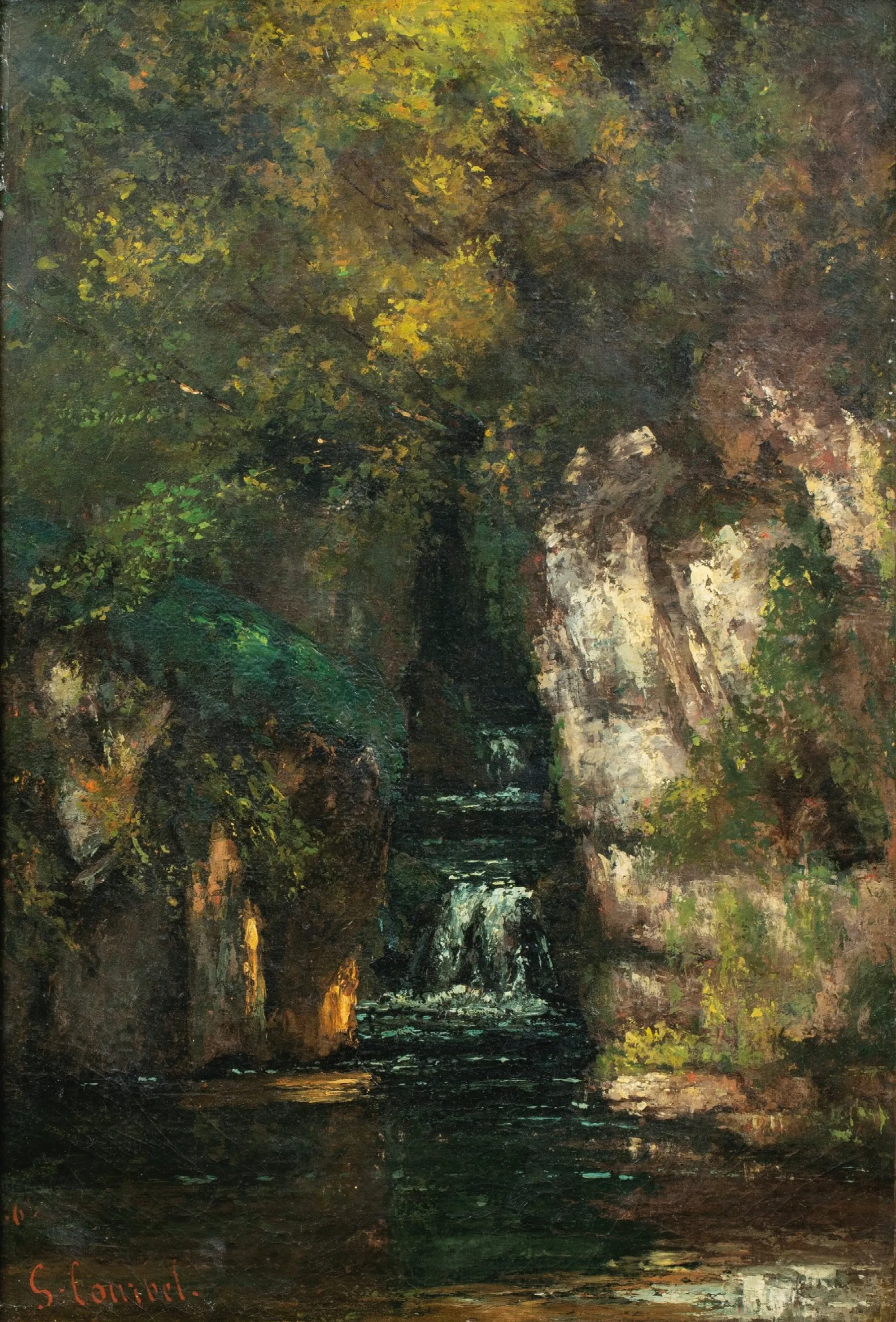 A Waterfall Near Ornans Wall Art by Gustave Courbet - Canvas Print