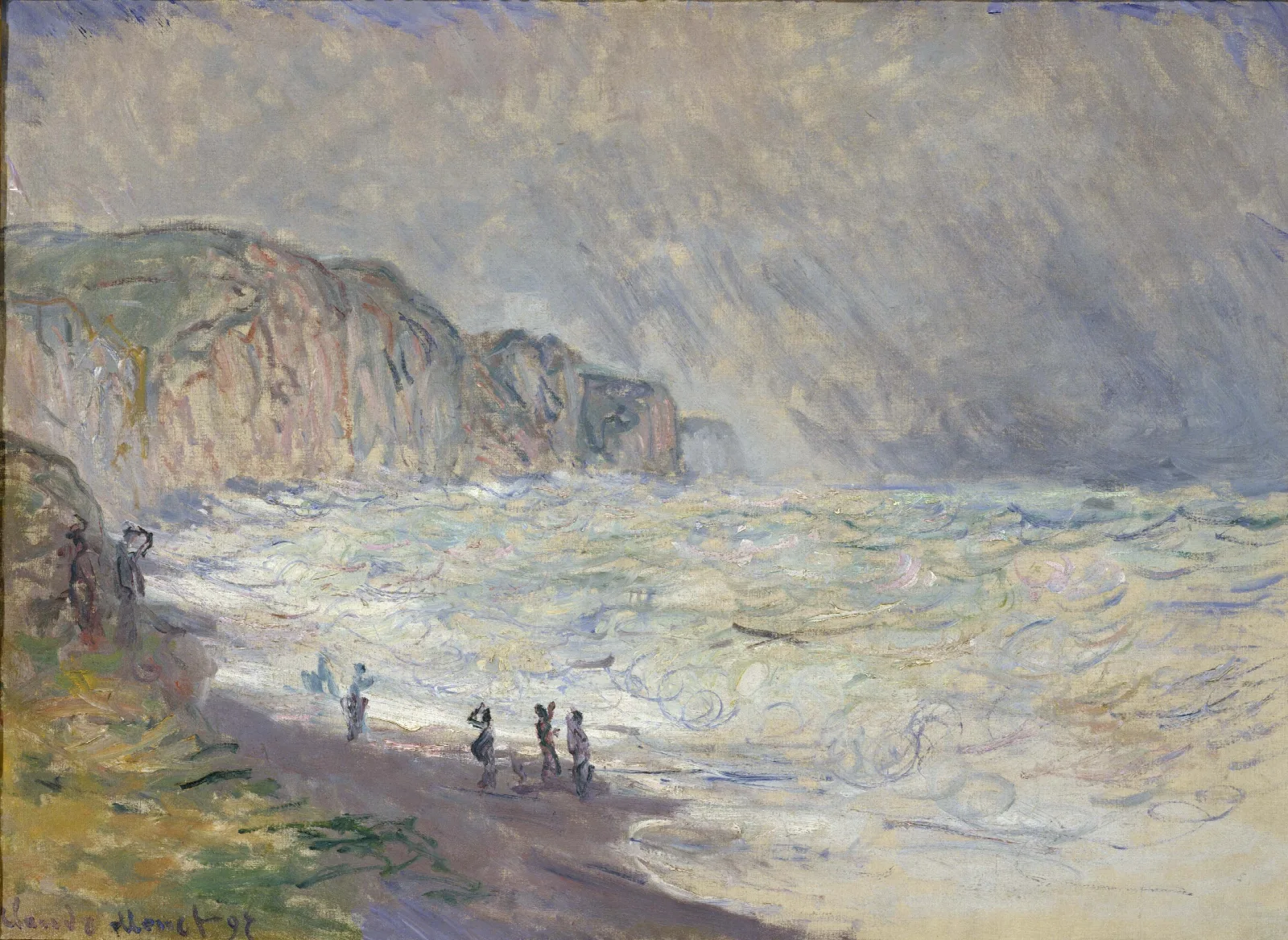 Heavy Sea At Pourville Wall Art by Claude Monet - Canvas Print