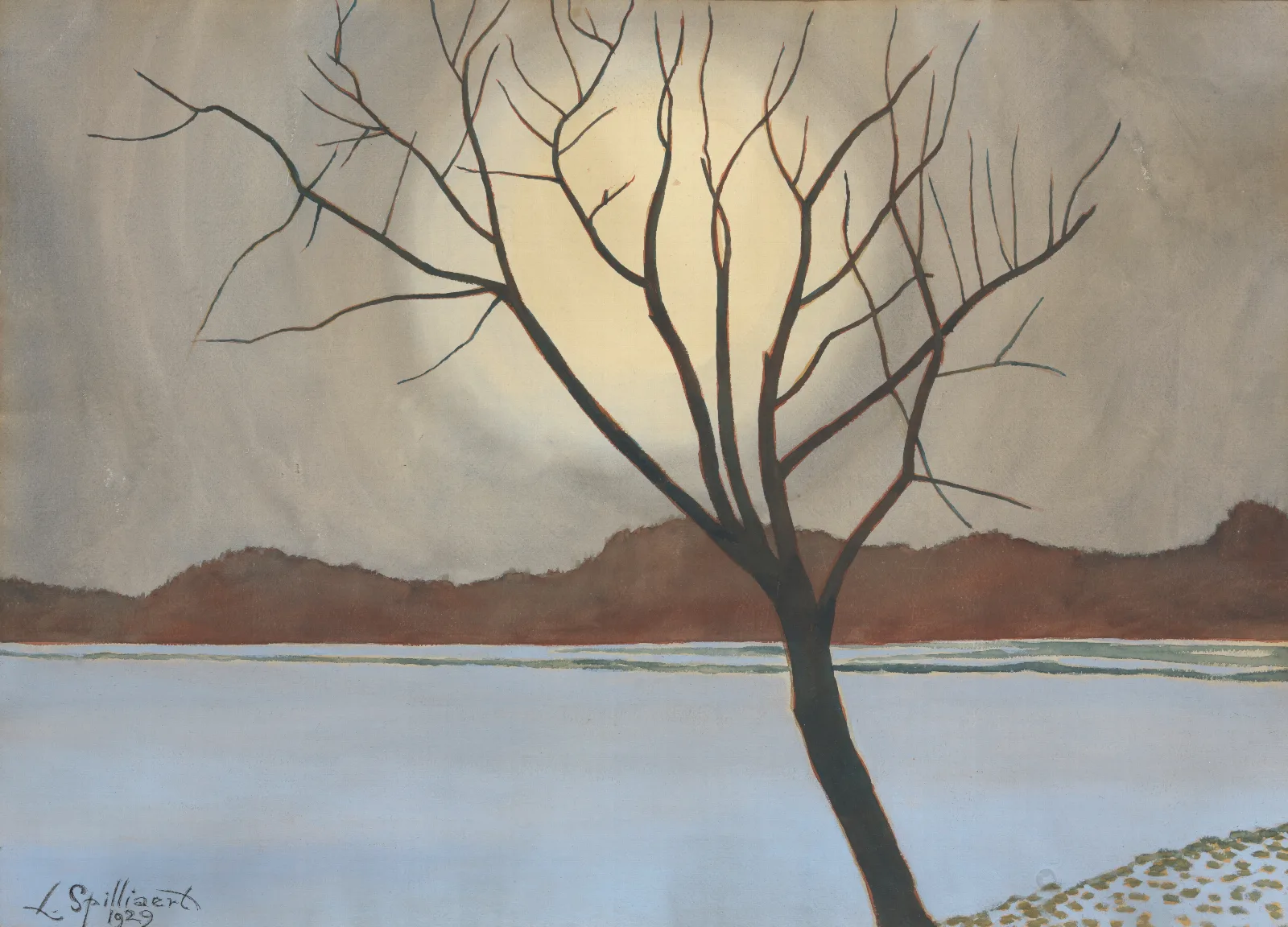 Landschap Met Boom Op Het Voorplan Wall Art by Léon Spilliaert - Canvas Print