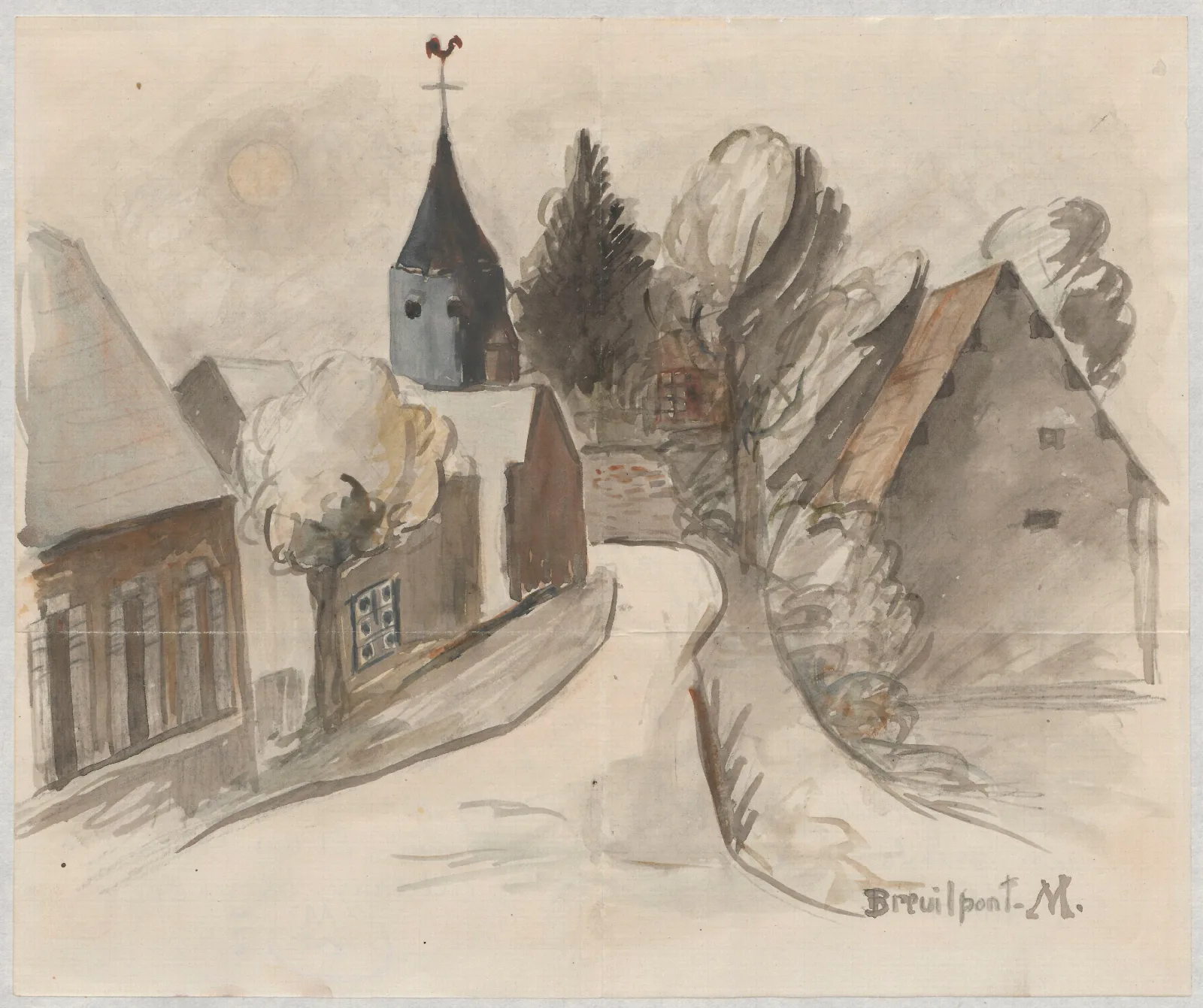 Widok Wioski Z Wieza Wall Art by Tadeusz Makowski - Canvas Print