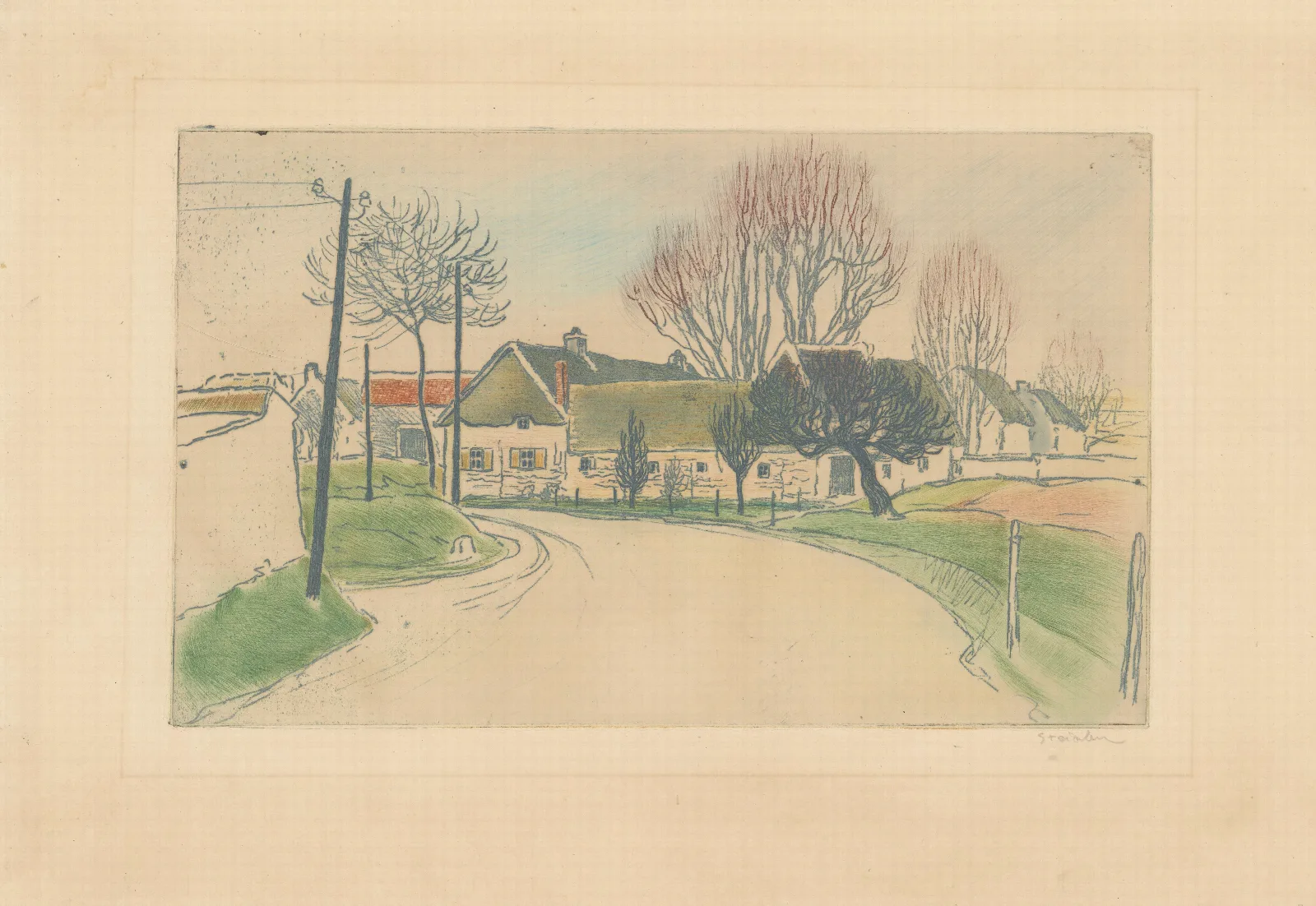 La Maison A Lentree Du Village Wall Art by Théophile Alexandre Steinlen - Canvas Print
