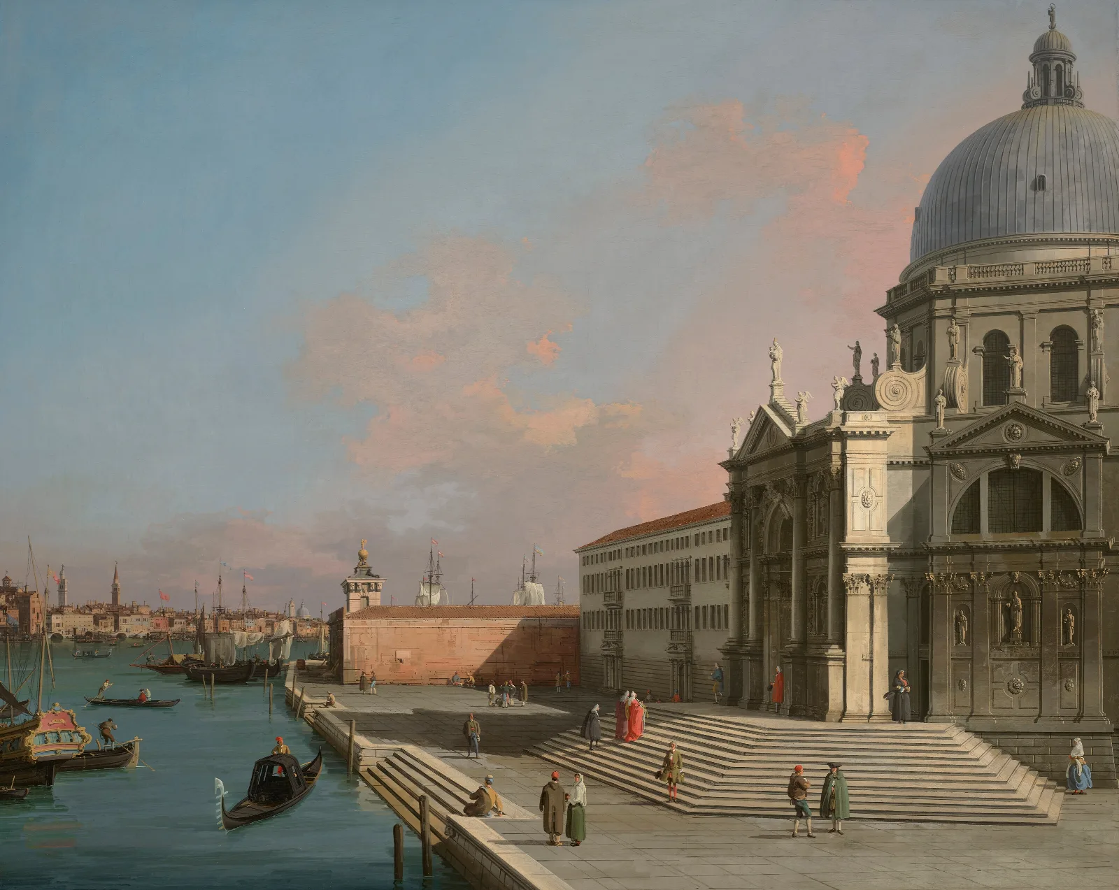 Venice The Grand Canal Looking East With Santa Maria Della Salute Wall Art by Canaletto - Canvas Print