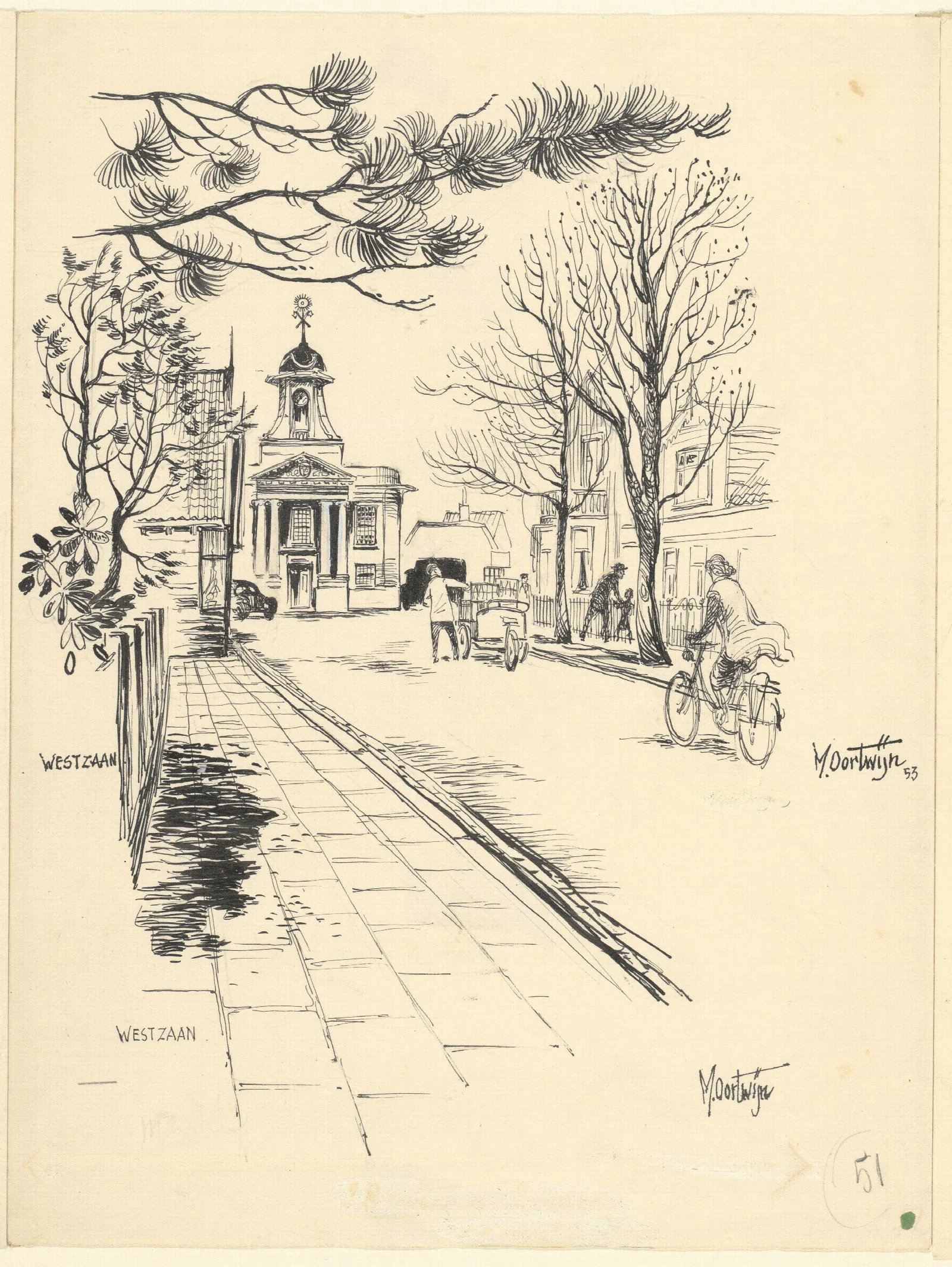 Gezicht In De Kerkbuurt Te Westzaan Wall Art by Maarten Oortwijn - Canvas Print