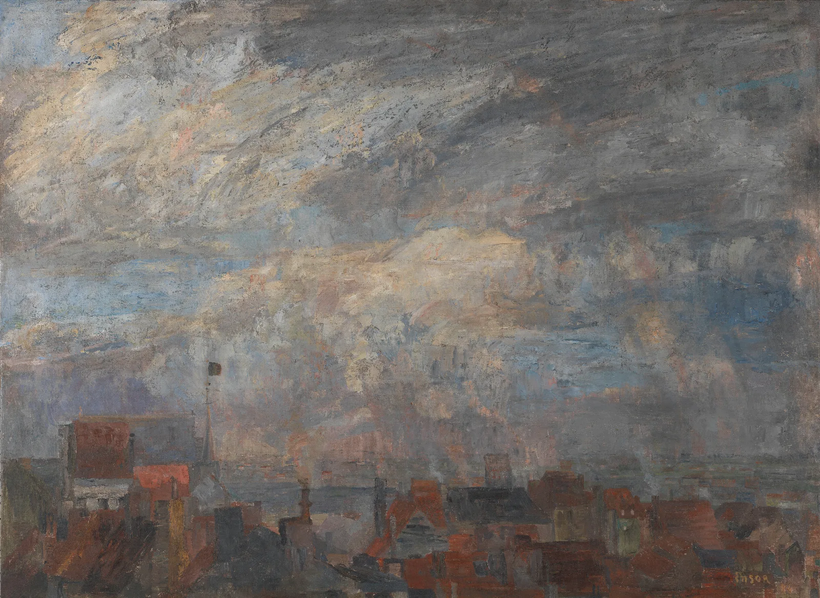 The Rooftops Of Ostend Wall Art by James Ensor - Canvas Print