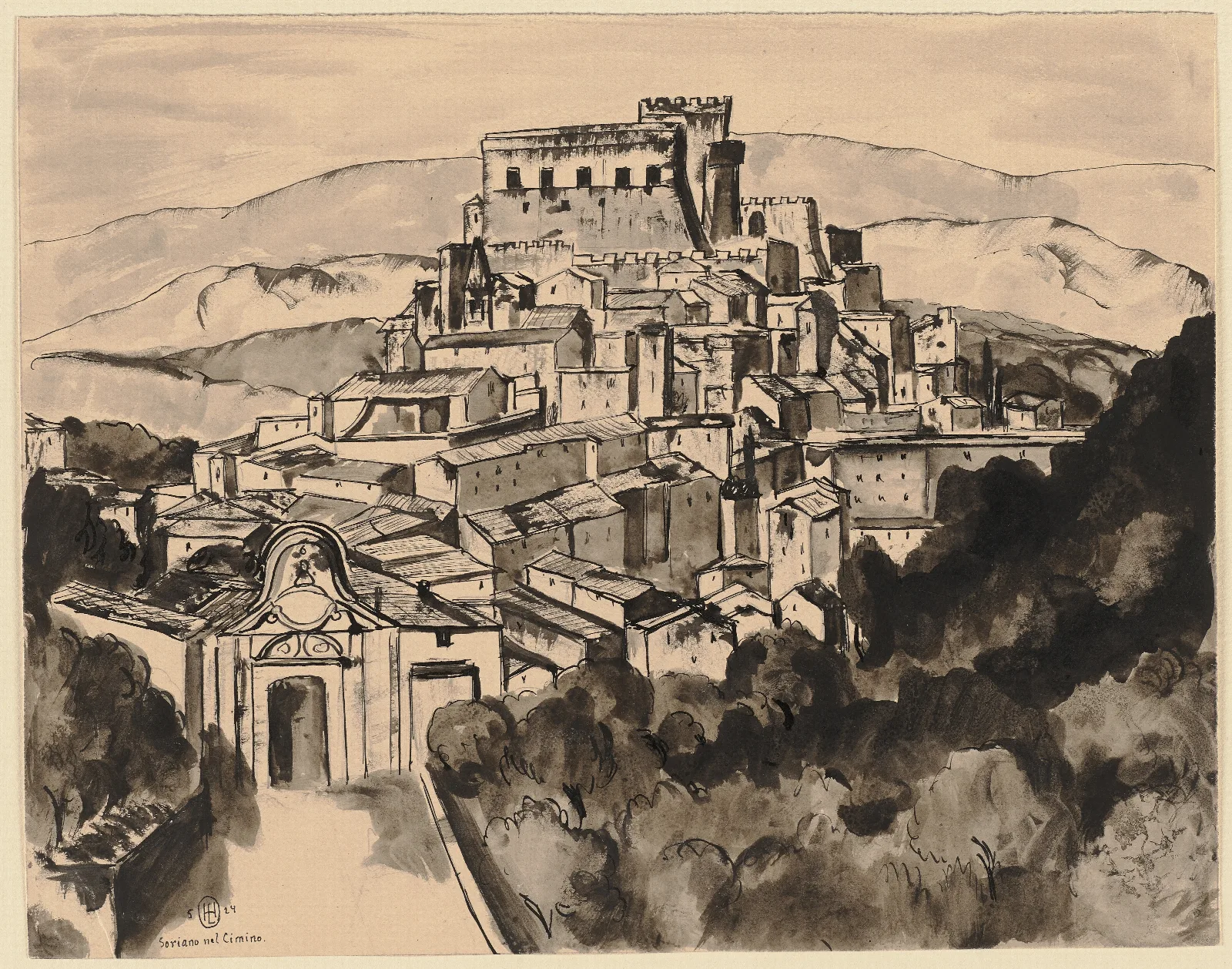 Soriano Nel Cimino Wall Art by Hermann Lismann - Canvas Print
