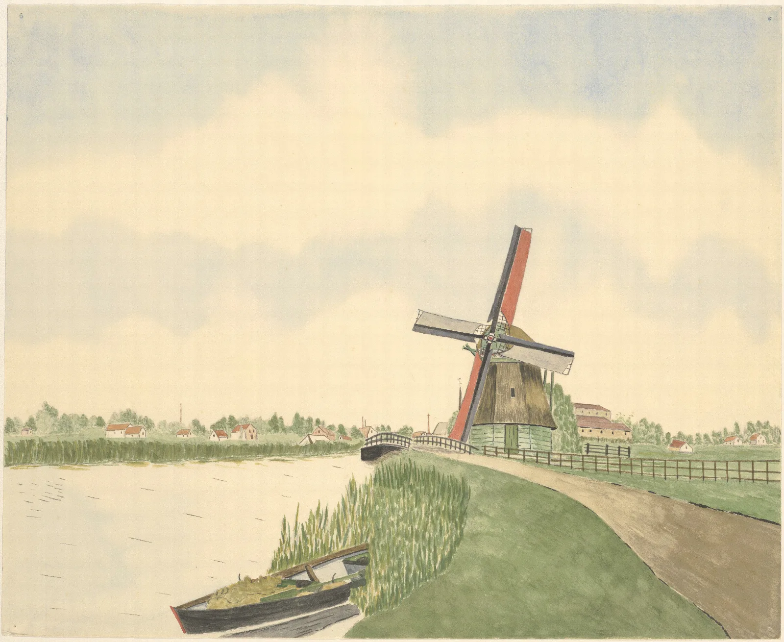 Molen De Palmboom Wall Art by Johannes Nicolaas Eijman - Canvas Print