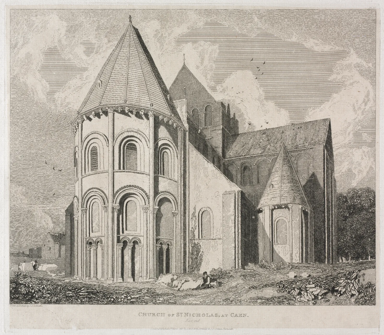 Church Of St Nicholas At Caen Wall Art by John Sell Cotman - Canvas Print