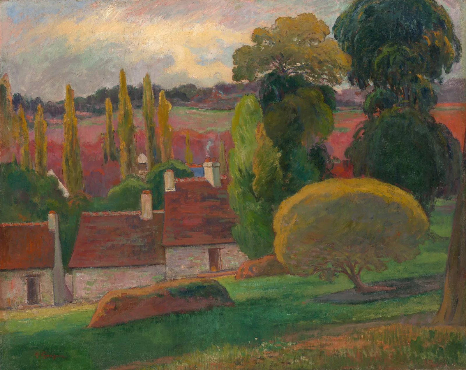 A Farm In Brittany Wall Art by Paul Gauguin - Canvas Print