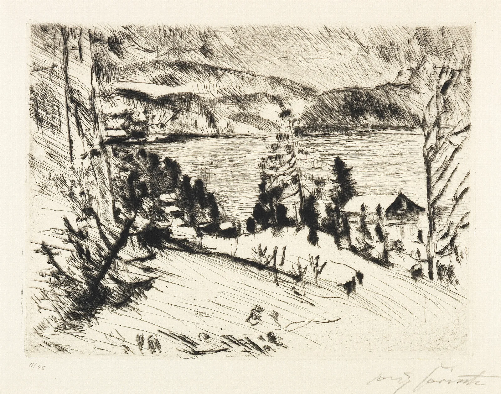 Gebirgsee Walchensee Im Winter Wall Art by Lovis Corinth - Canvas Print