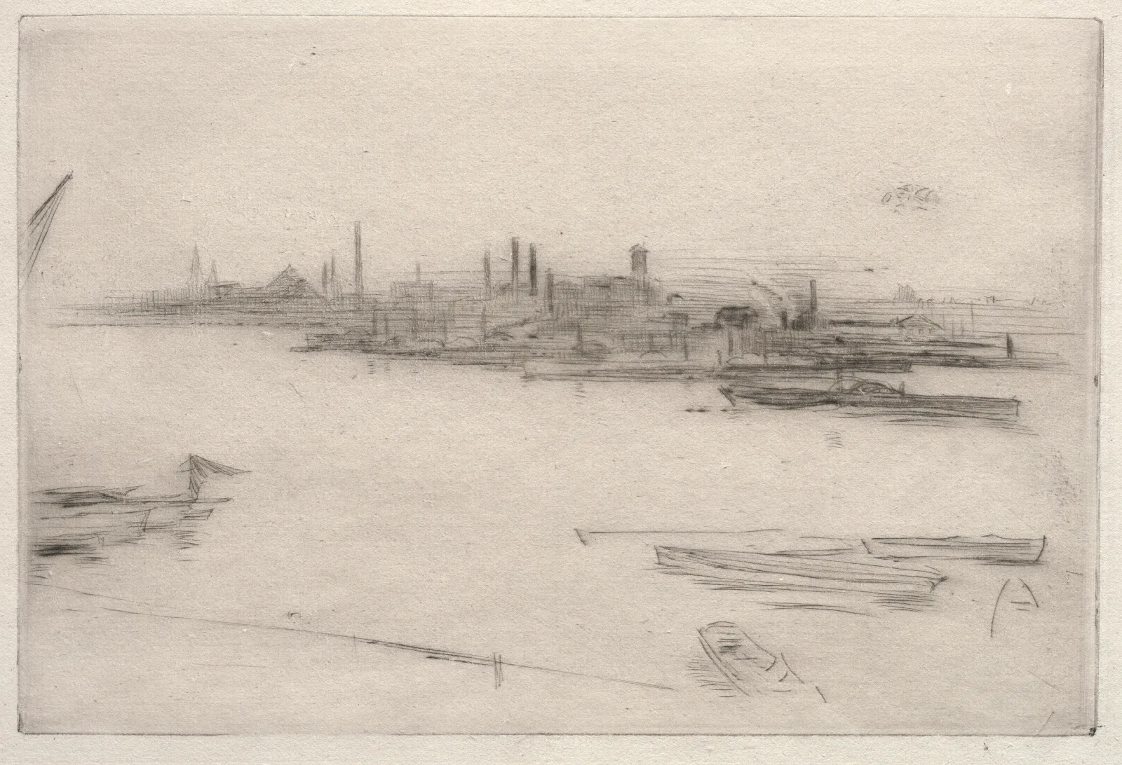Battersea Dawn 1877 Wall Art by James Abbott McNeill Whistler - Canvas Print