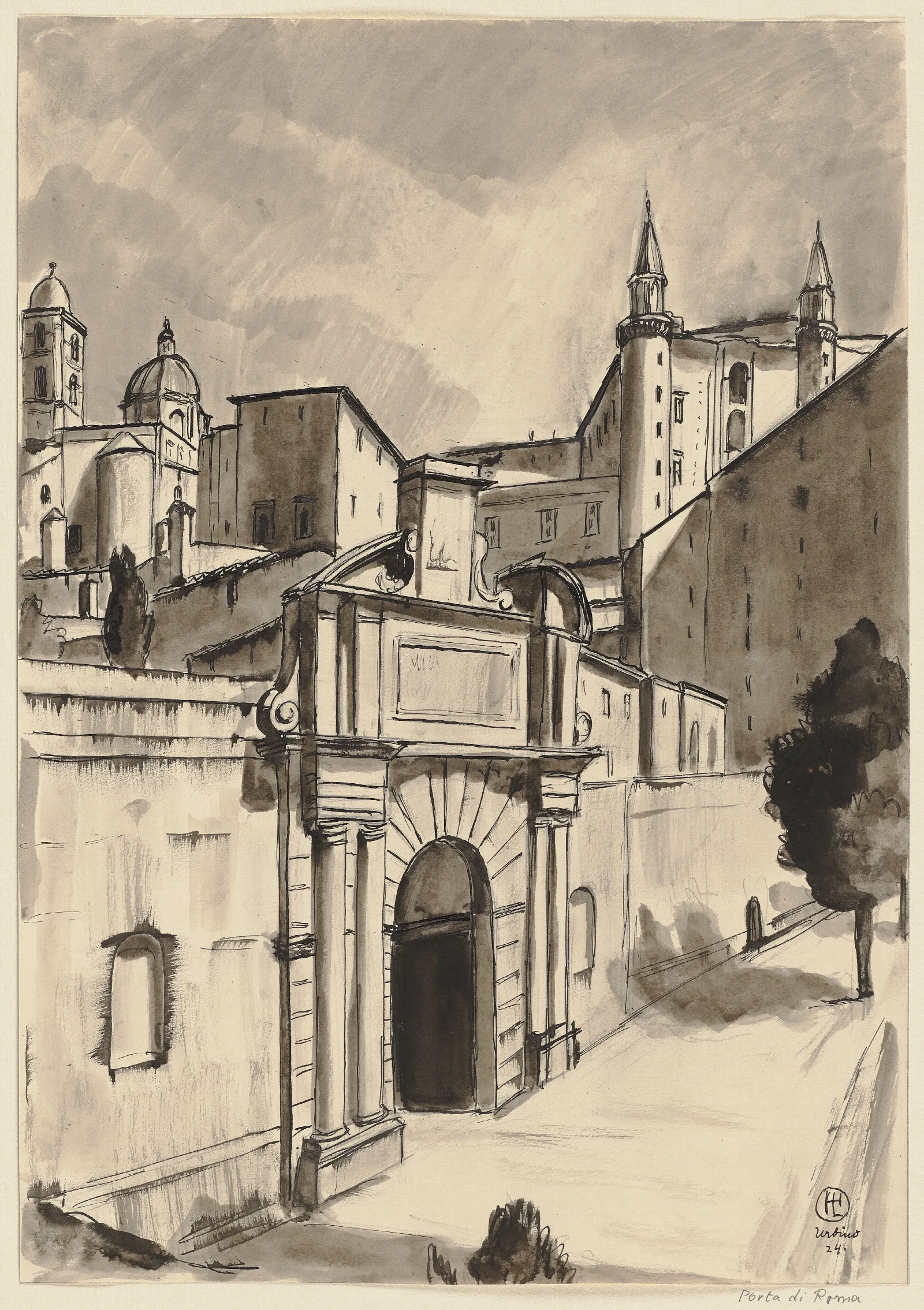 Die Porta Valbona In Urbino Wall Art by Hermann Lismann - Canvas Print