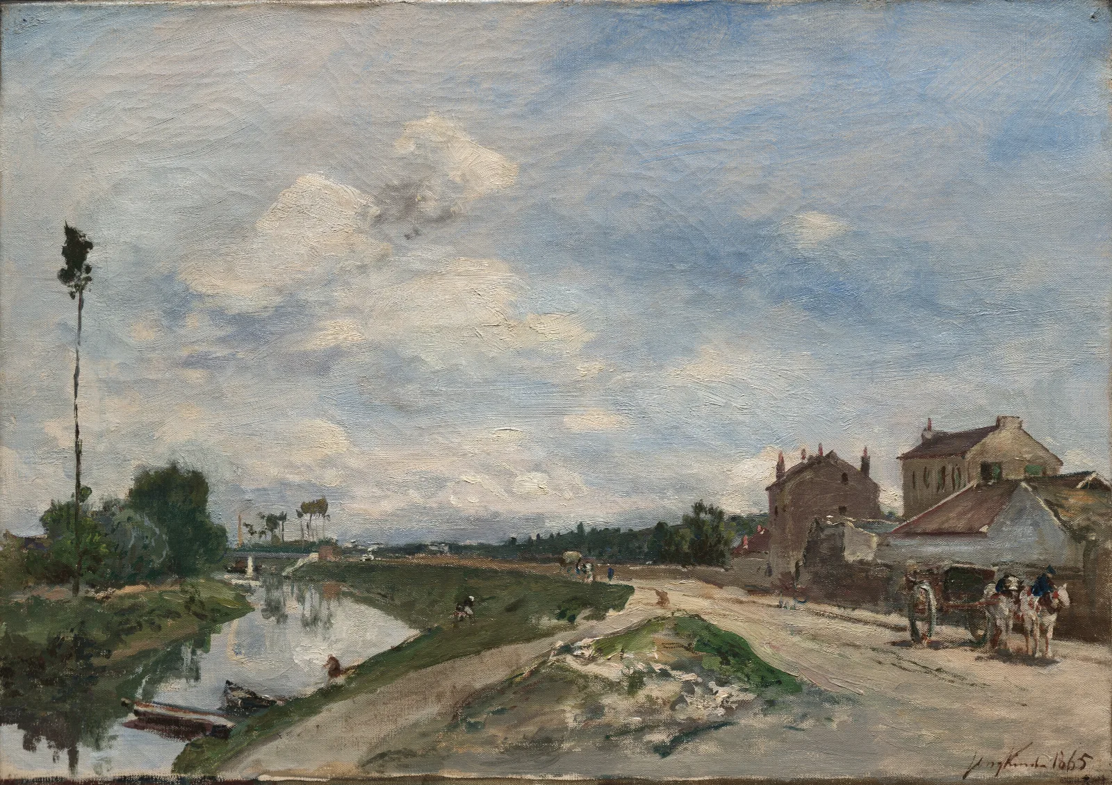The Seine At Bas Meudon Wall Art by Johan Barthold Jongkind - Canvas Print