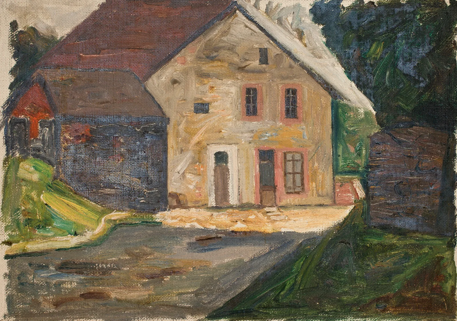 Brick House With An Annex Wall Art by Tadeusz Makowski - Canvas Print
