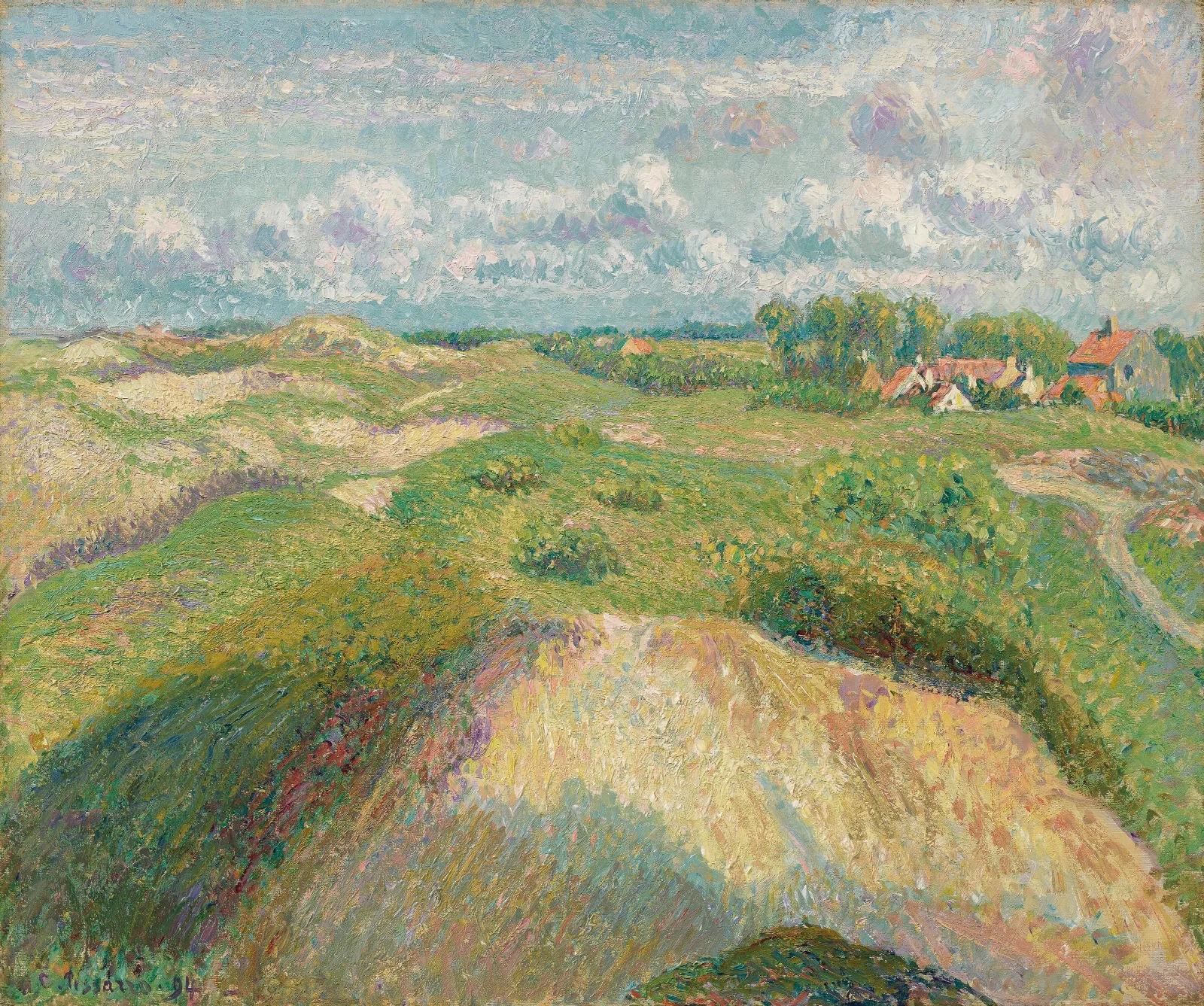Les Dunes A Knokke Effet De Soleil Wall Art by Camille Pissarro - Canvas Print