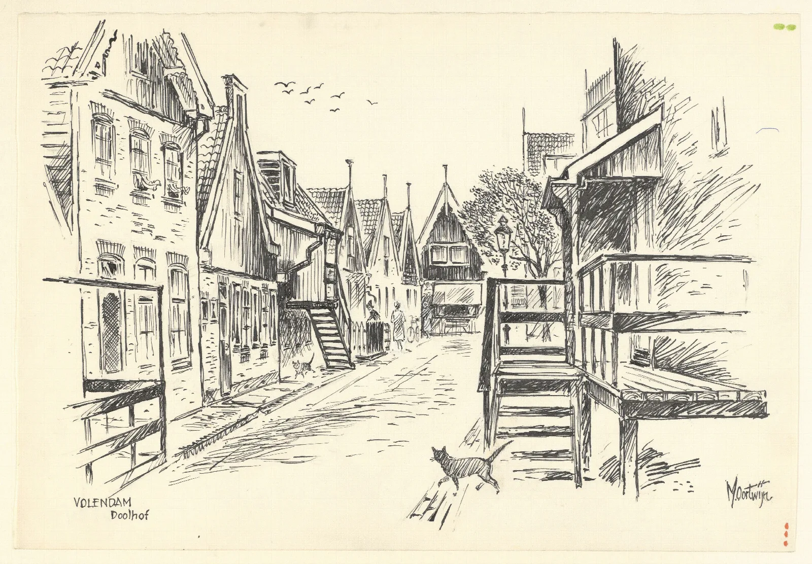 Gezicht In Het Doolhof Te Volendam 2 Wall Art by Maarten Oortwijn - Canvas Print