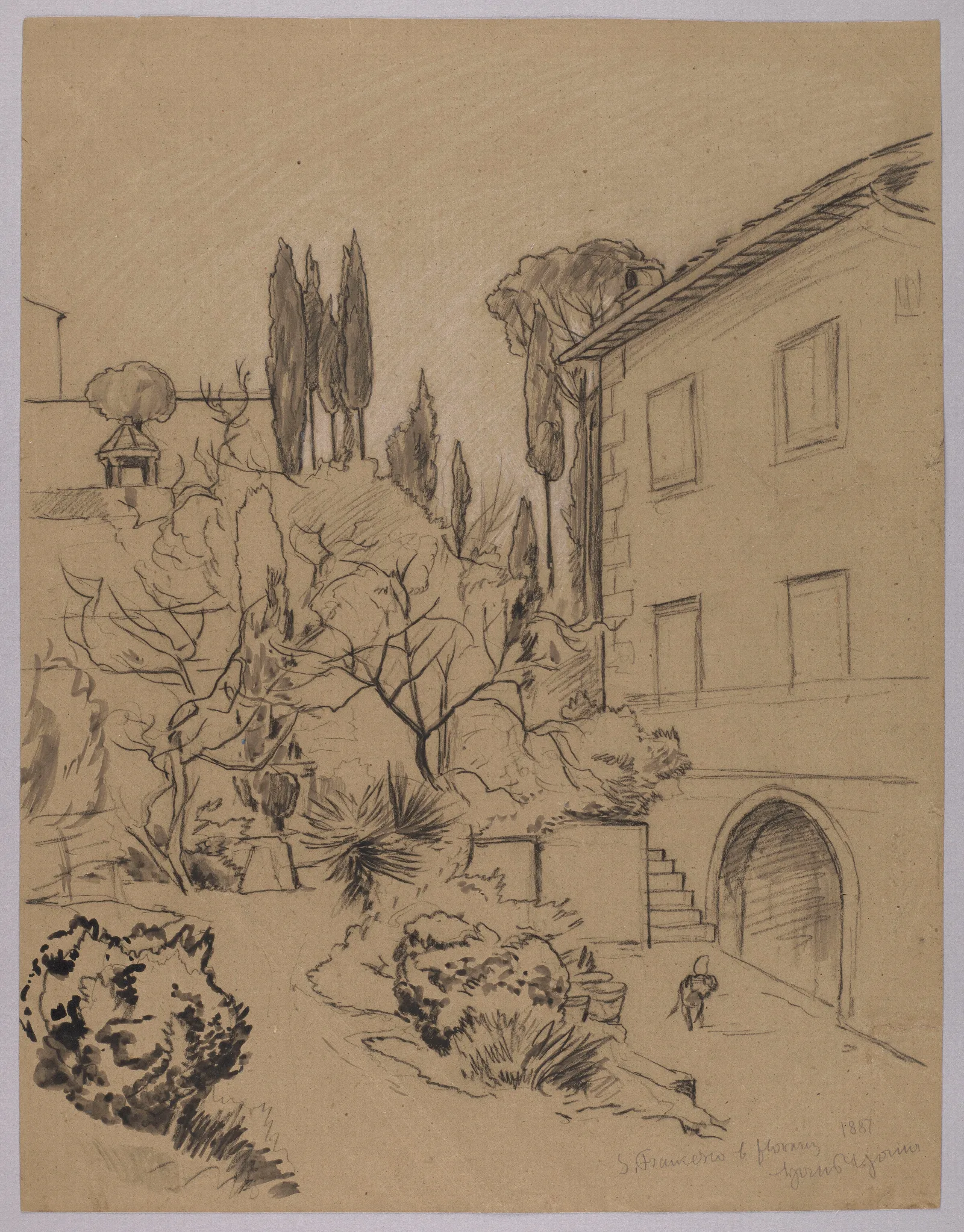 View Of The Monastery Of St Francis In Florence Wall Art by Hans Thoma - Canvas Print