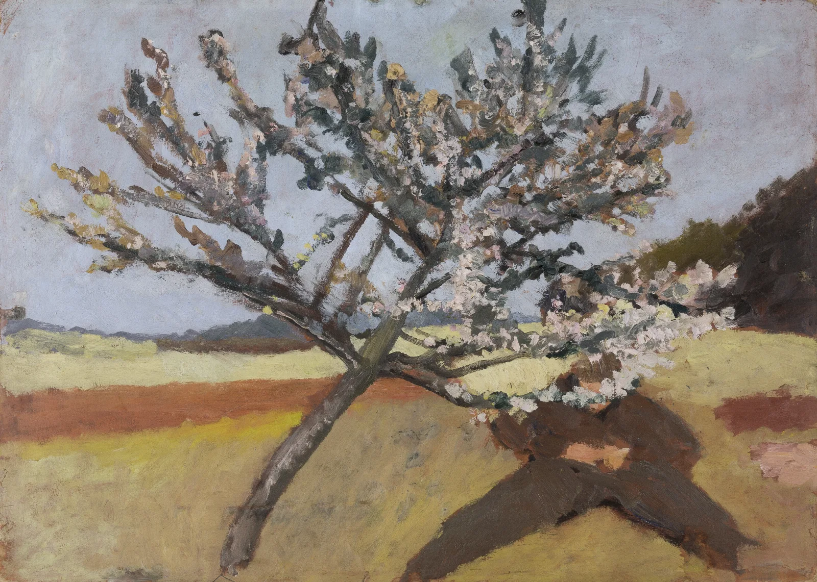 Man Lying Beneath A Blossoming Tree 2 Wall Art by Paula Modersohn-Becker - Canvas Print