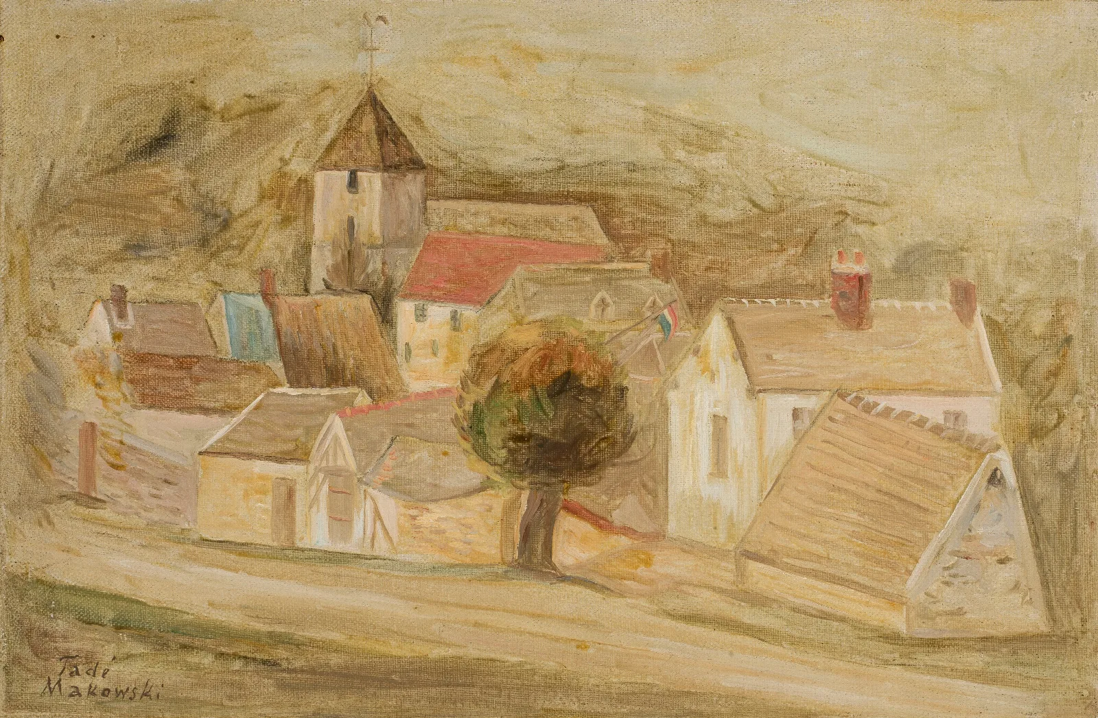Miasteczko Wall Art by Tadeusz Makowski - Canvas Print