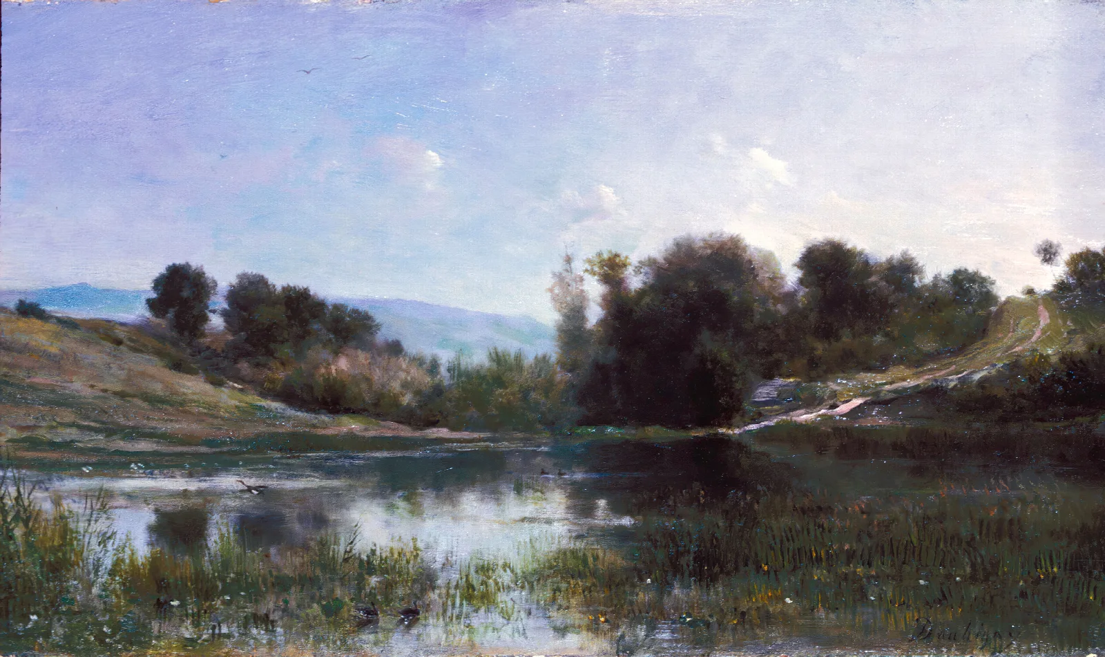 Pond At Gylieu Wall Art by Charles François Daubigny - Canvas Print