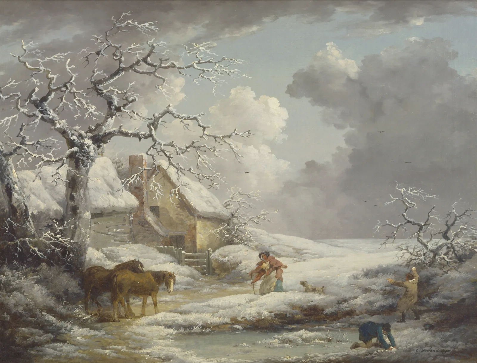 Winter Landscape 6 Wall Art by George Morland - Canvas Print