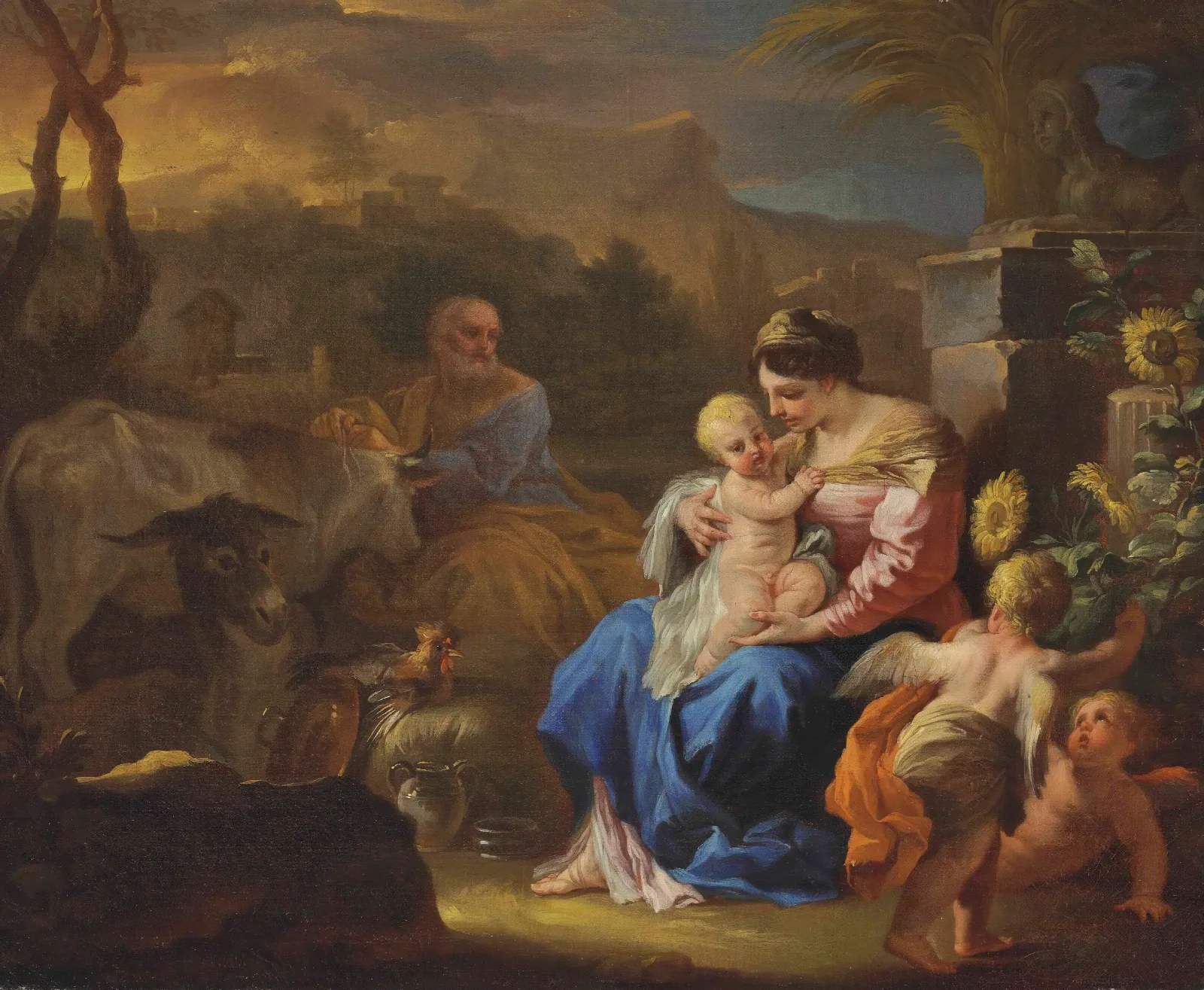 The Rest On The Flight Into Eygpt Wall Art by Francesco Solimena - Canvas Print