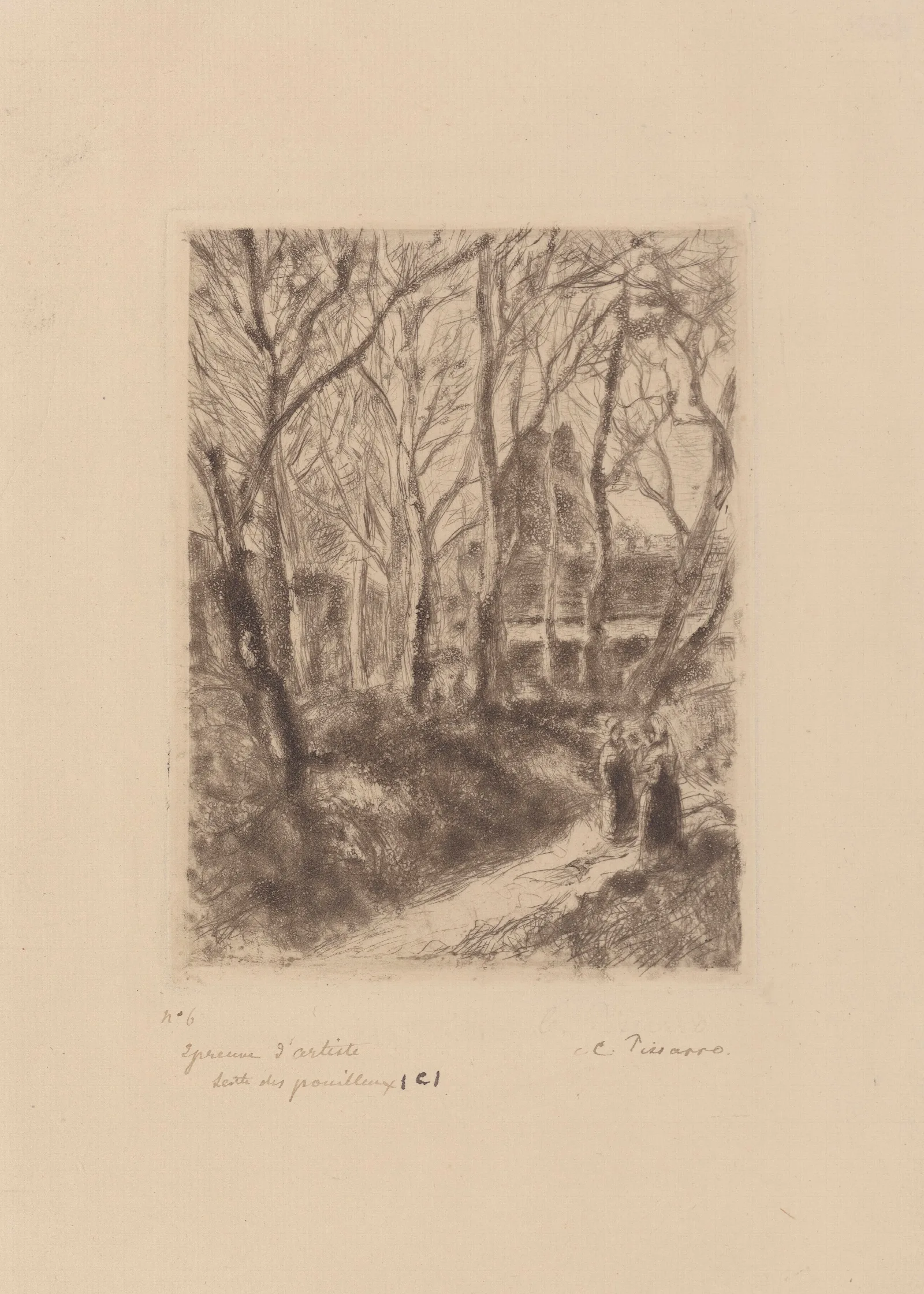 La Sente Des Pouilleux Wall Art by Camille Pissarro - Canvas Print