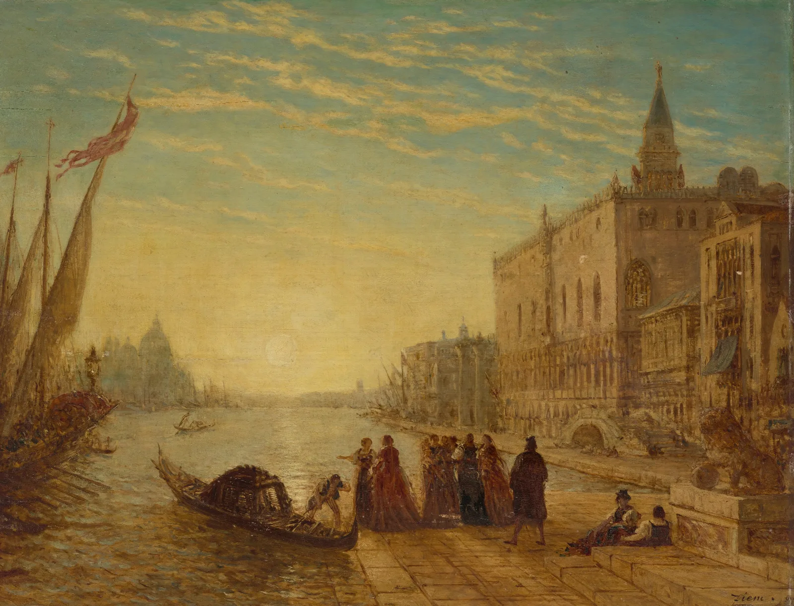 Venise Quai Des Esclavons Wall Art by Félix Ziem - Canvas Print
