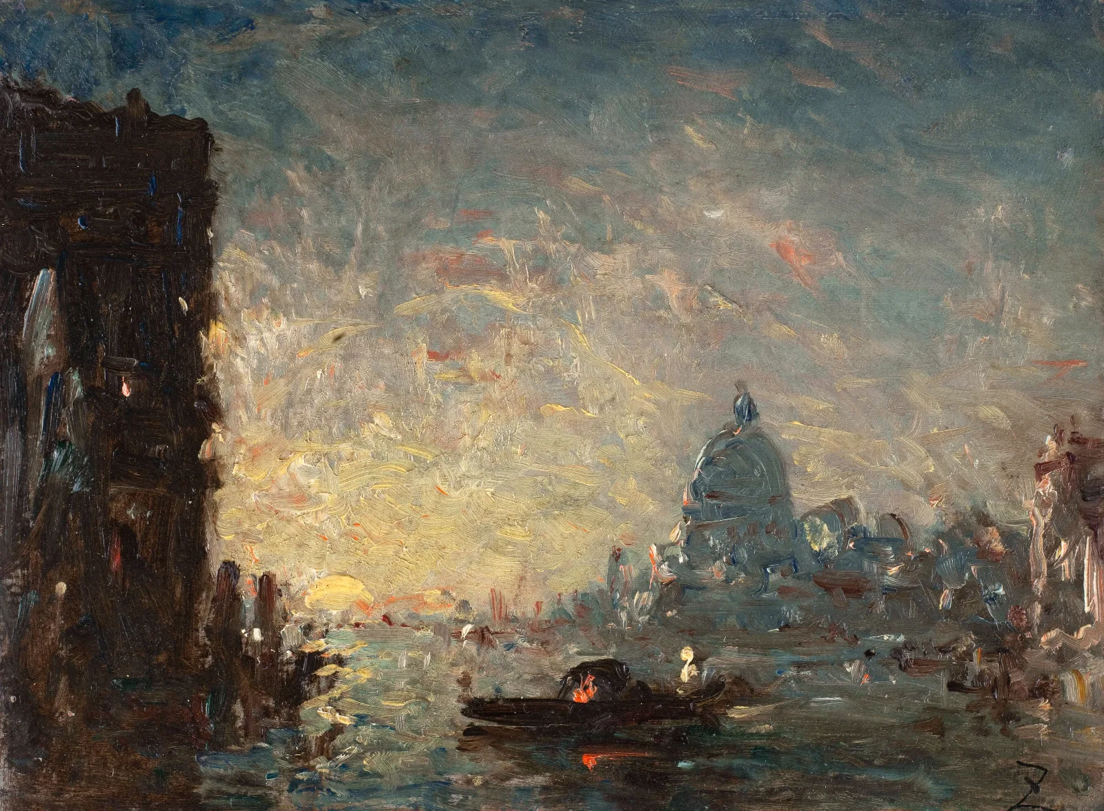 Venise Au Coucher Du Soleil Wall Art by Félix Ziem - Canvas Print