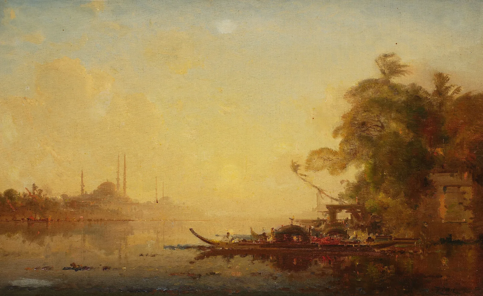 View Of Constantinople 5 Wall Art by Félix Ziem - Canvas Print