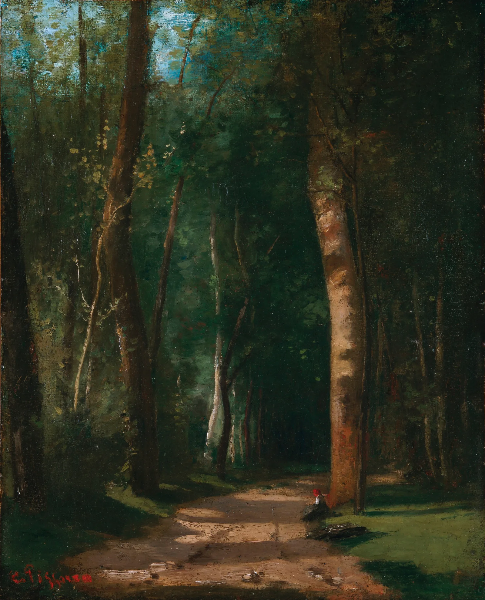 Allee Dans Une Foret Wall Art by Camille Pissarro - Canvas Print