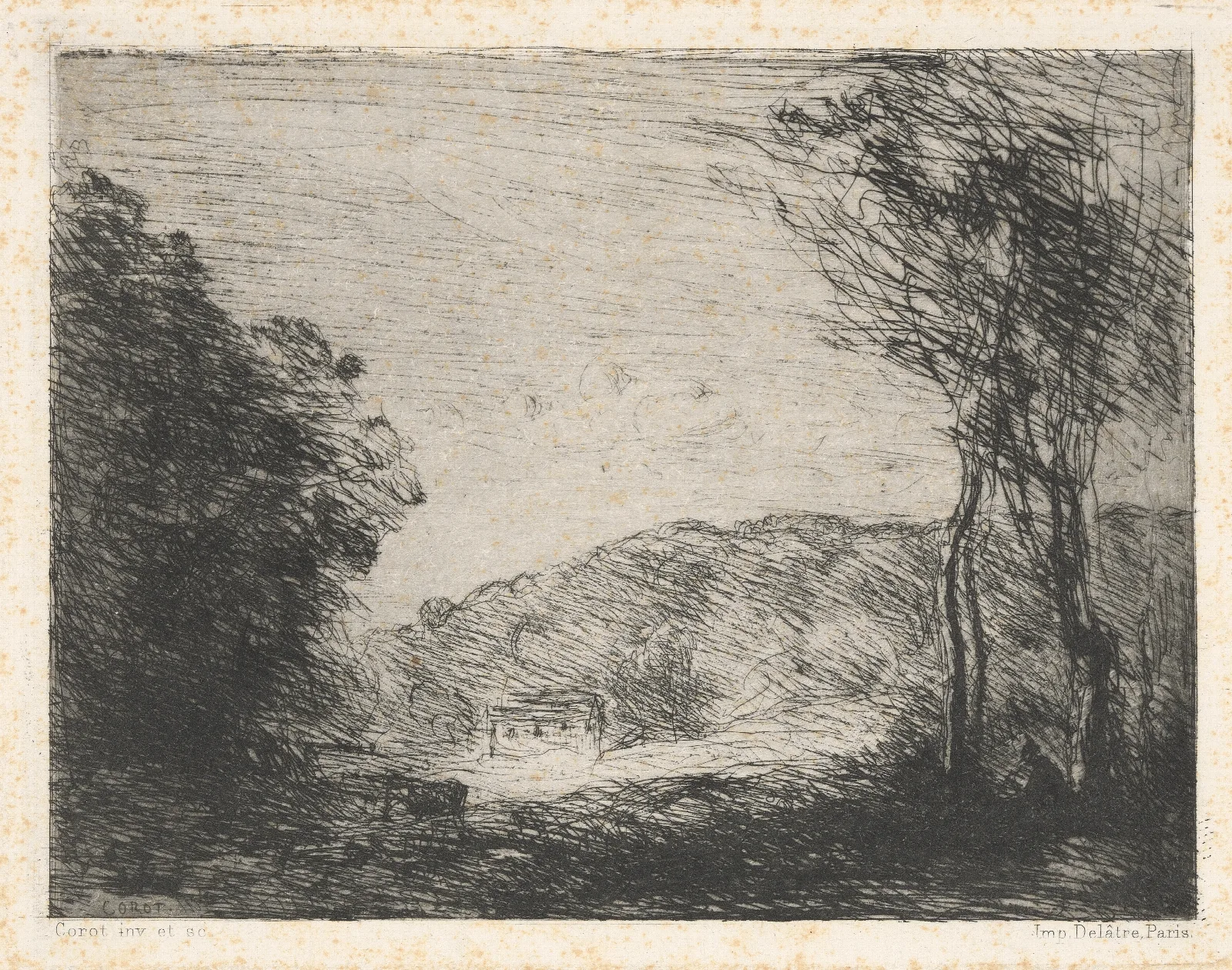 Campagne Boisee Wooded Countryside Wall Art by Jean-Baptiste-Camille Corot - Canvas Print
