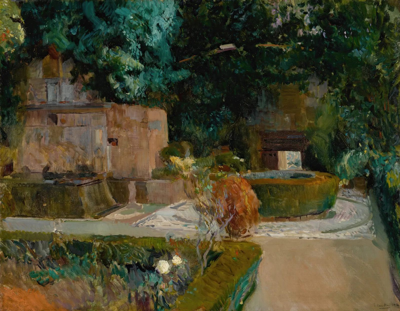 Jardin De Los Adarves Alhambra Granada 2 Wall Art by Joaquín Sorolla - Canvas Print