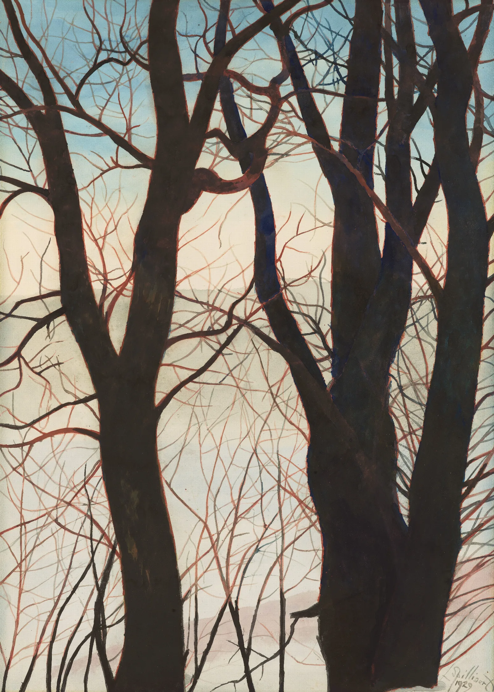 Bomen In De Sneeuw 2 Wall Art by Léon Spilliaert - Canvas Print